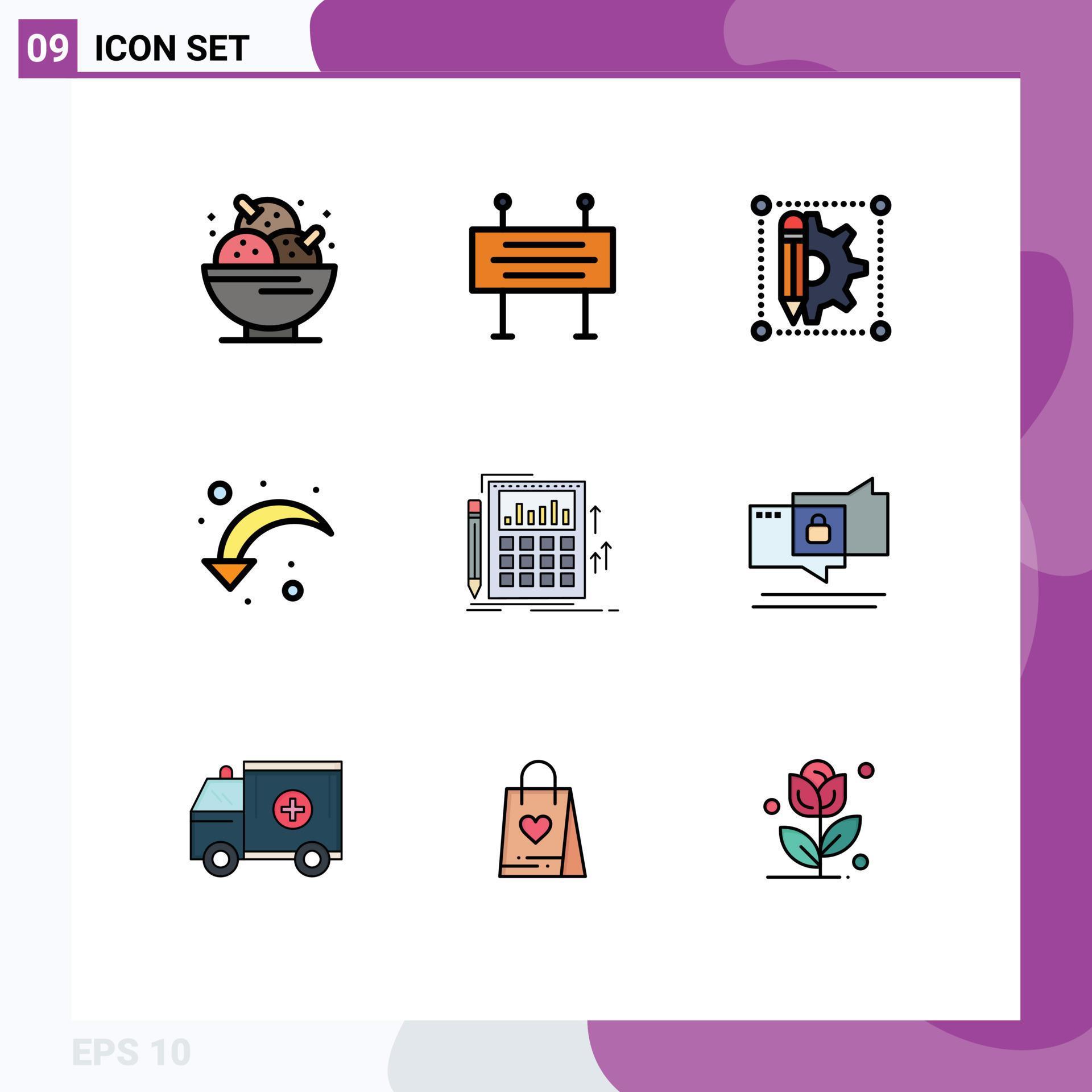 9 Creative Icons Modern Signs and Symbols of accounting right arrow under construction barrier reload pen Editable Vector Design Elements Stock Free