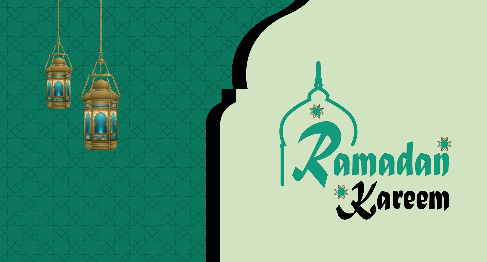 Ramadan Kareem Islamic greeting background, Ramadan Card or banner background Free Vector