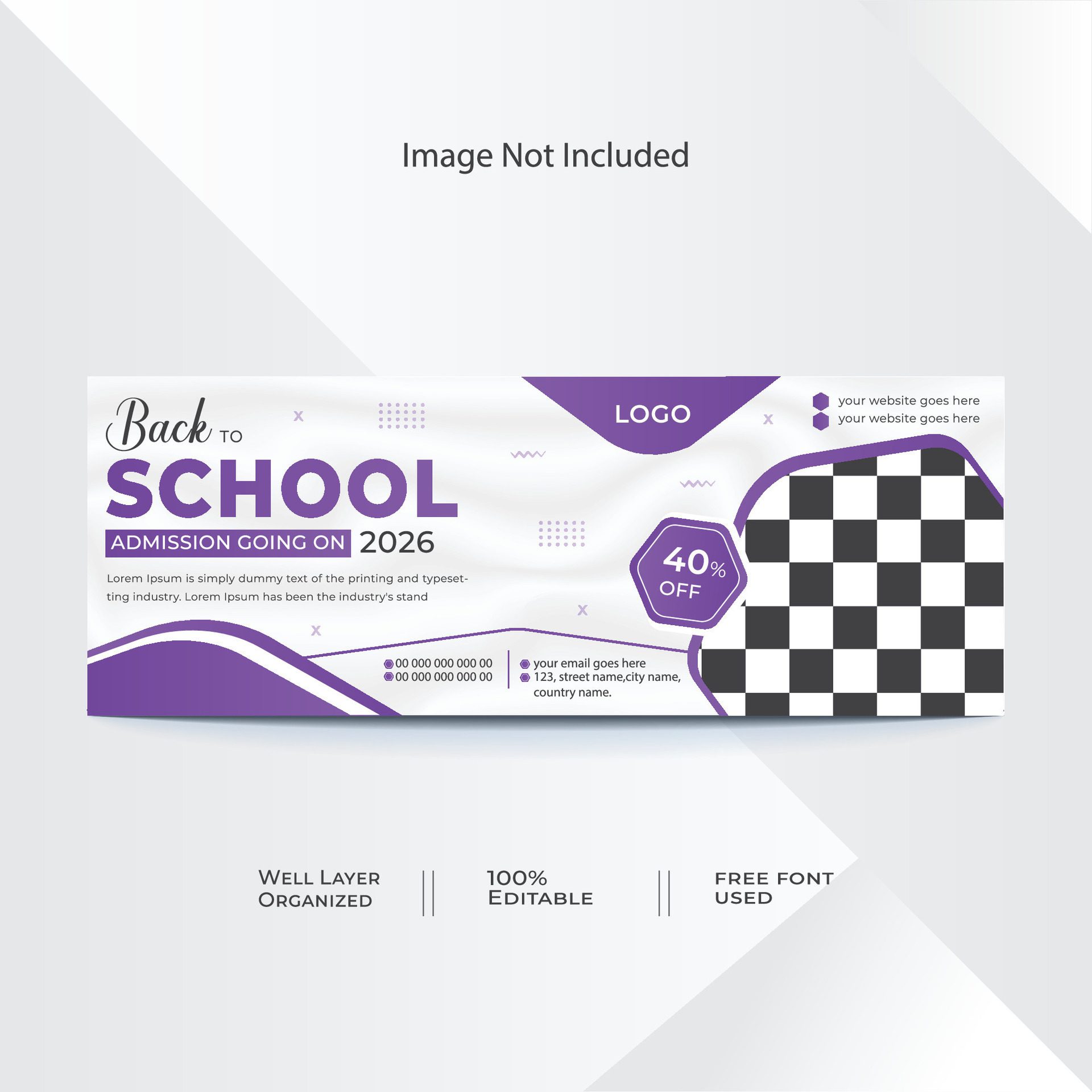 Modern Back To School Social Media Cover Banner Design Template Free Vector