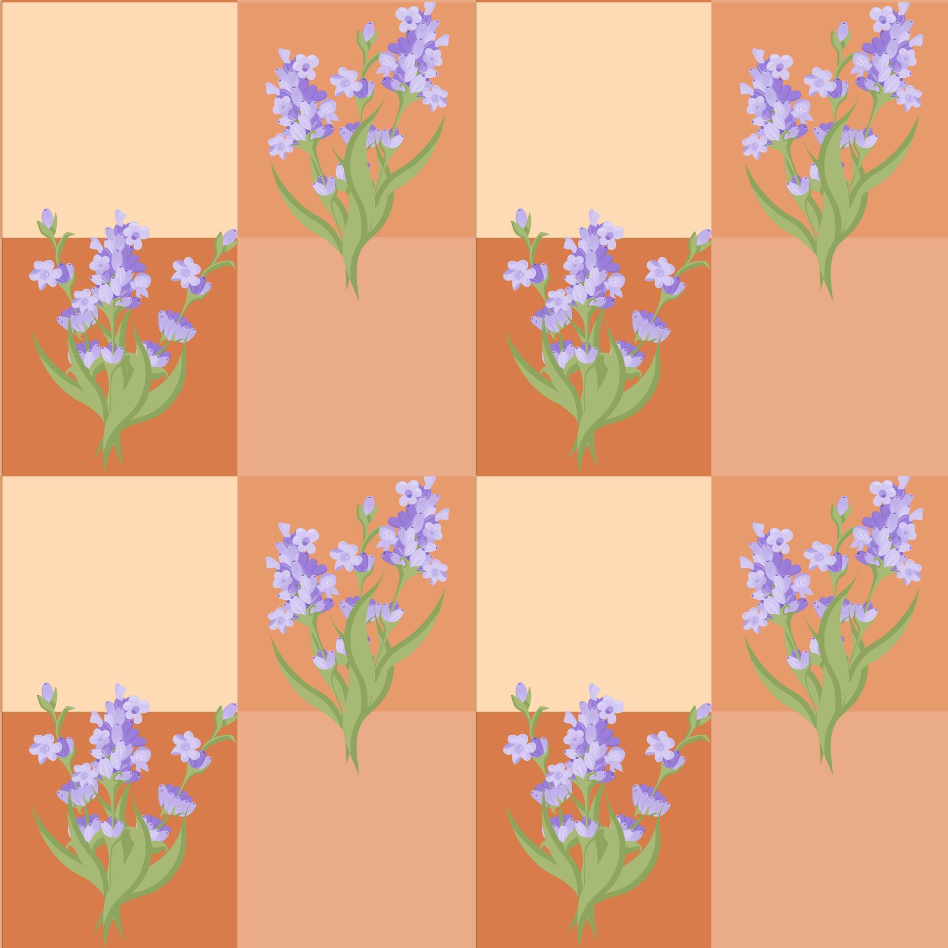 A sprig of lavender. Purple flower. Seamless pattern. illustration. Stock Free