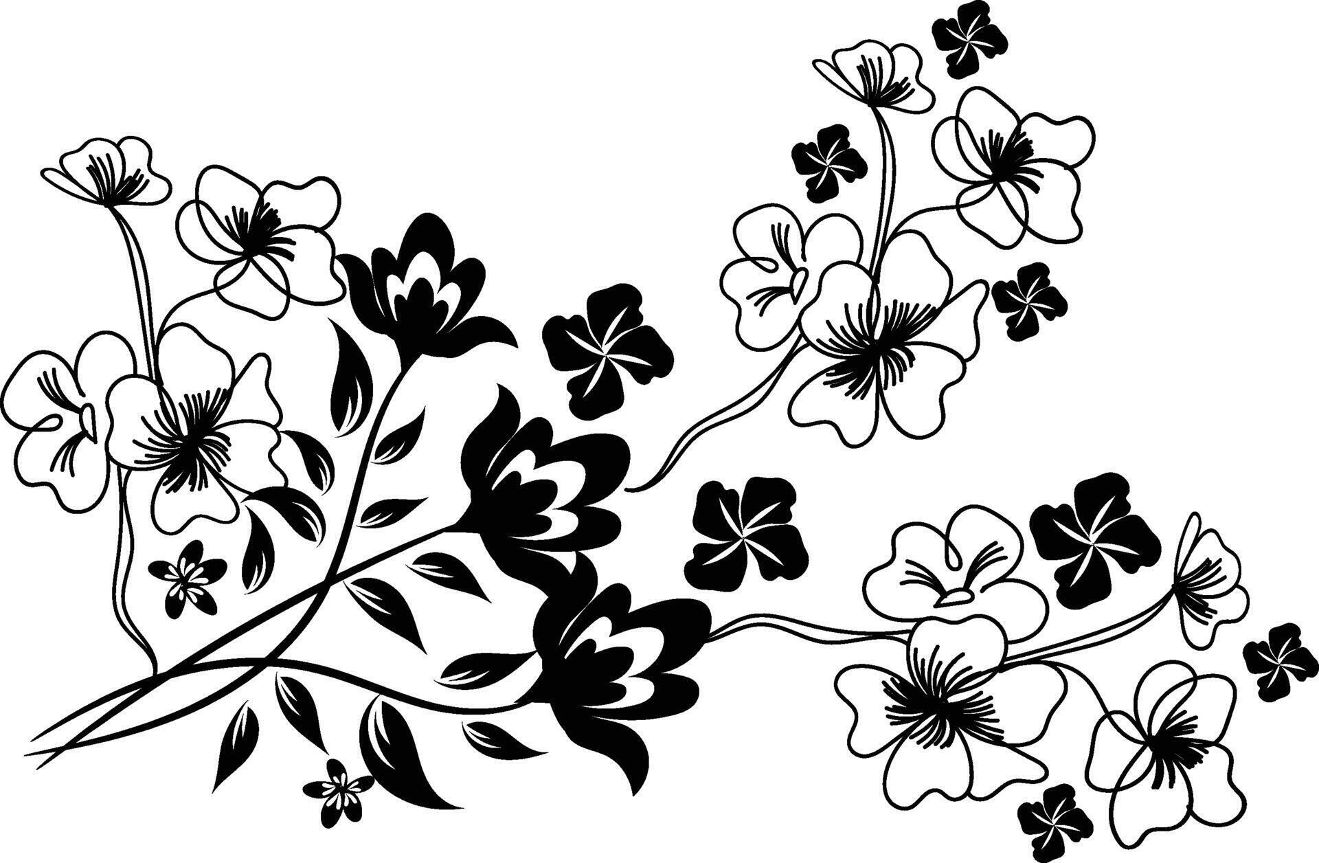 flower silhouettes design Stock Free