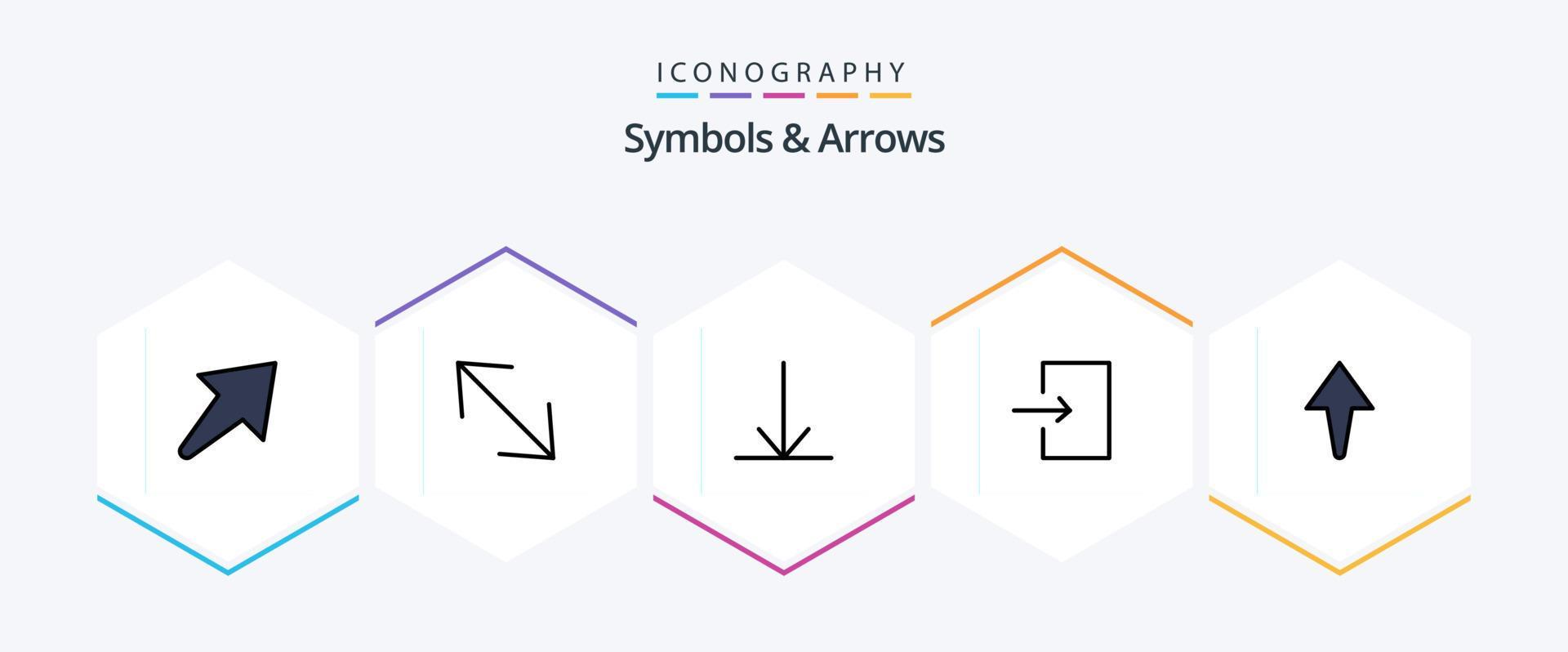 Symbols and Arrows 25 FilledLine icon pack including . arrow. up Stock Free