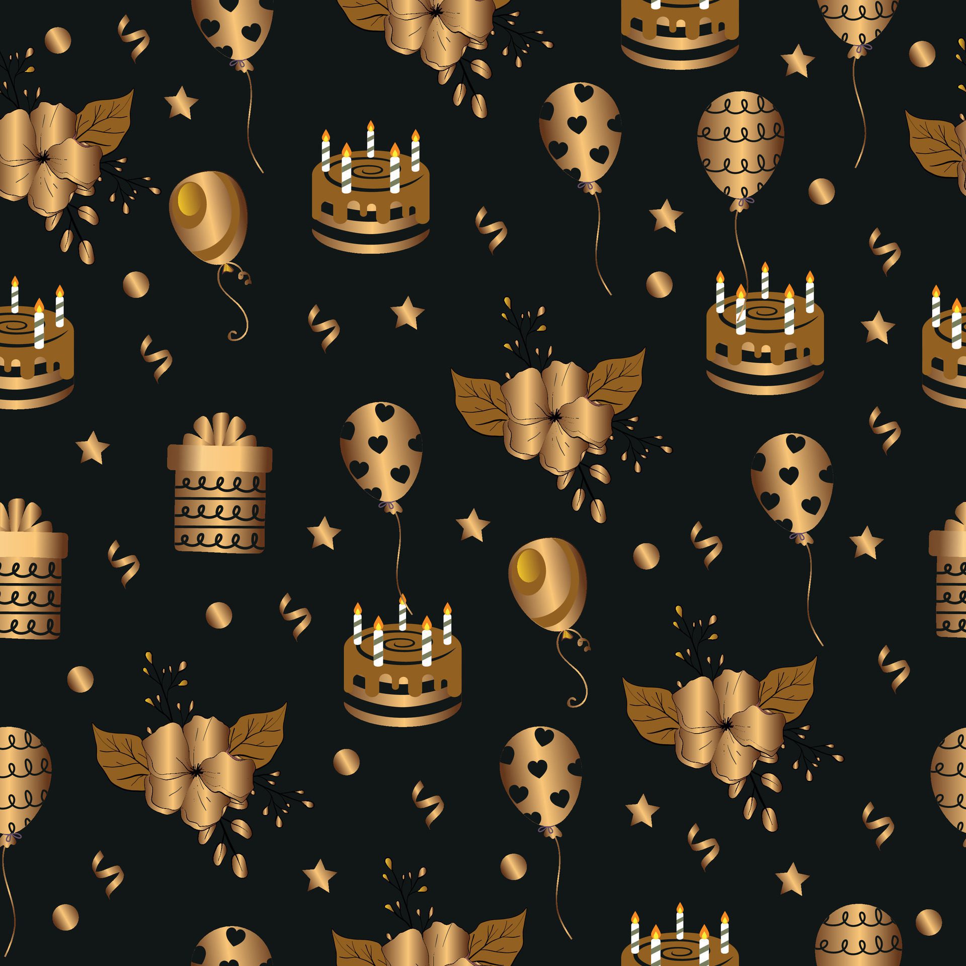 Birthday pattern design Pro Vector