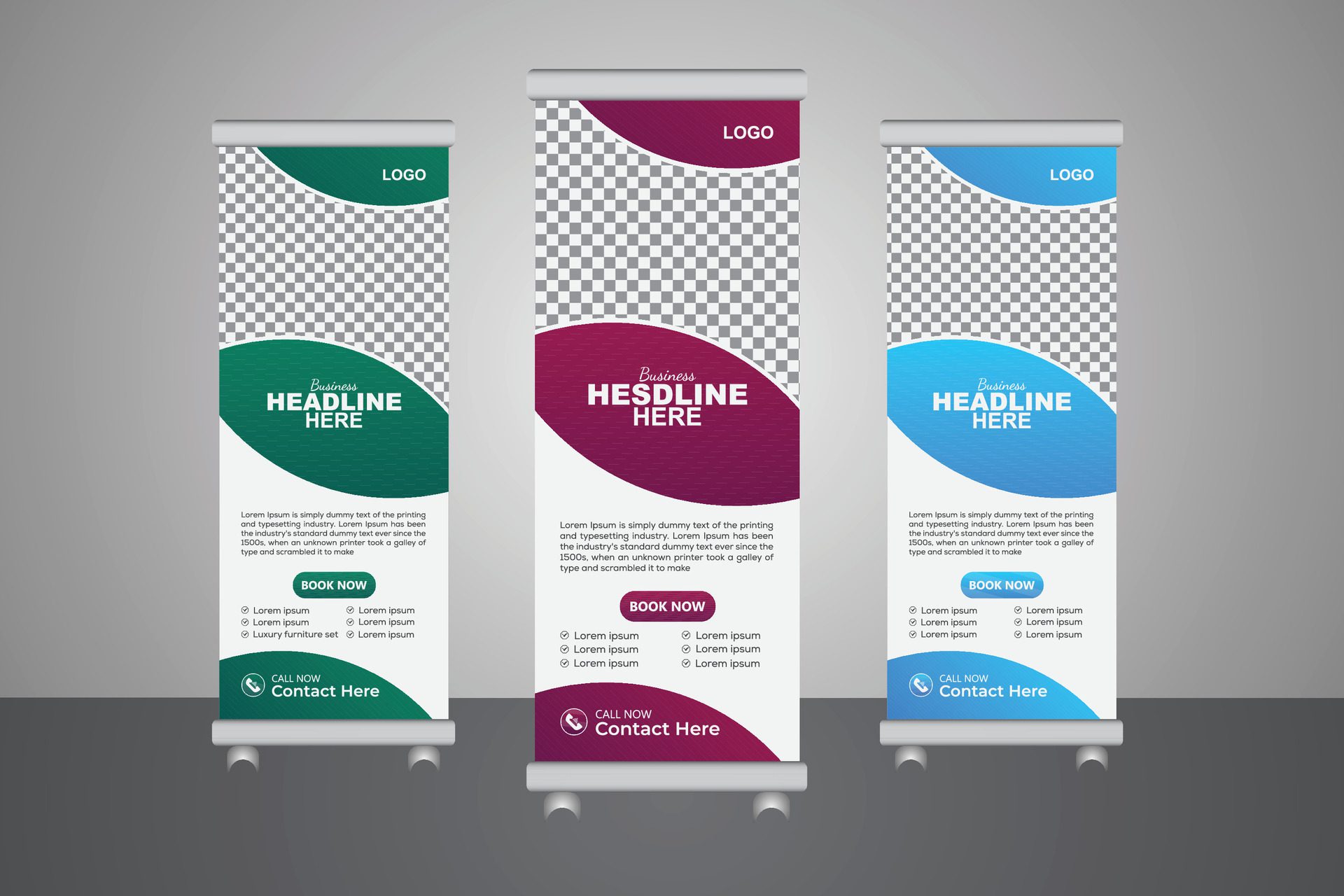 Contemporary house for sale is a roll-up banner template for your real estate company, editable file format. Free Vector