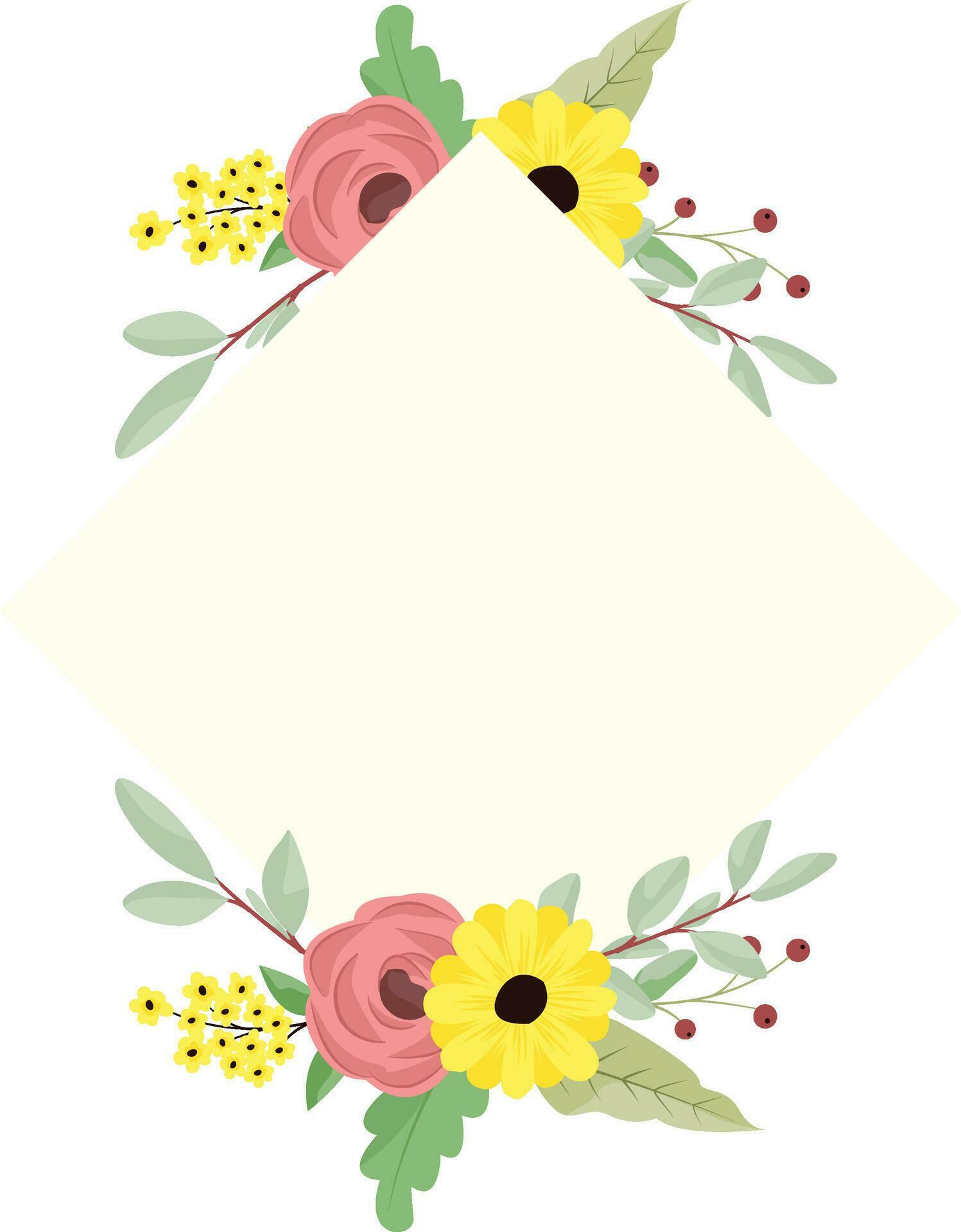 Flower Frame Wreath. Floral botanical flowers. for graphic designer decoration, product design, and cards Stock Free