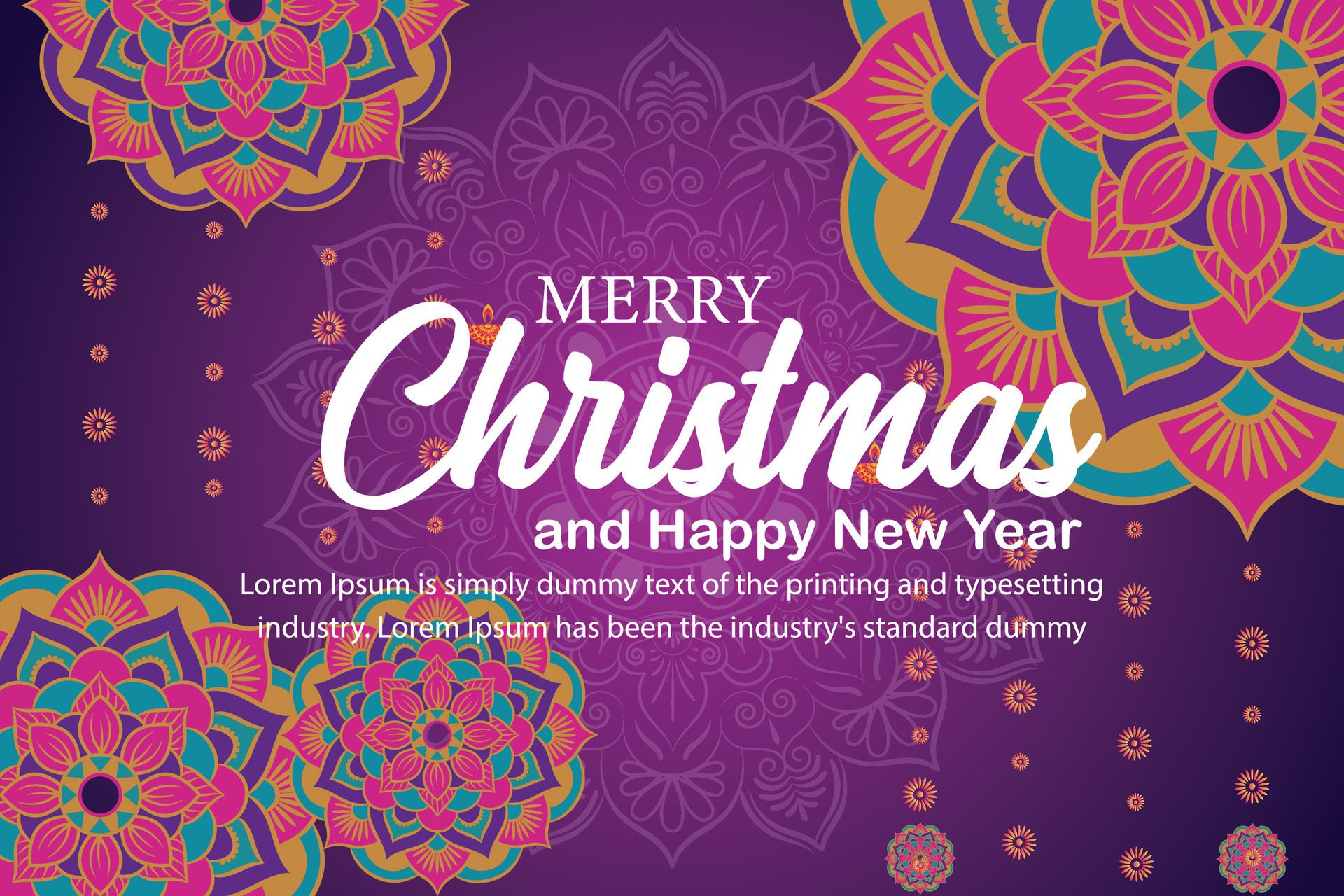 merry christmas banner set and happy new year banner, social media cover and web banner Free Vector