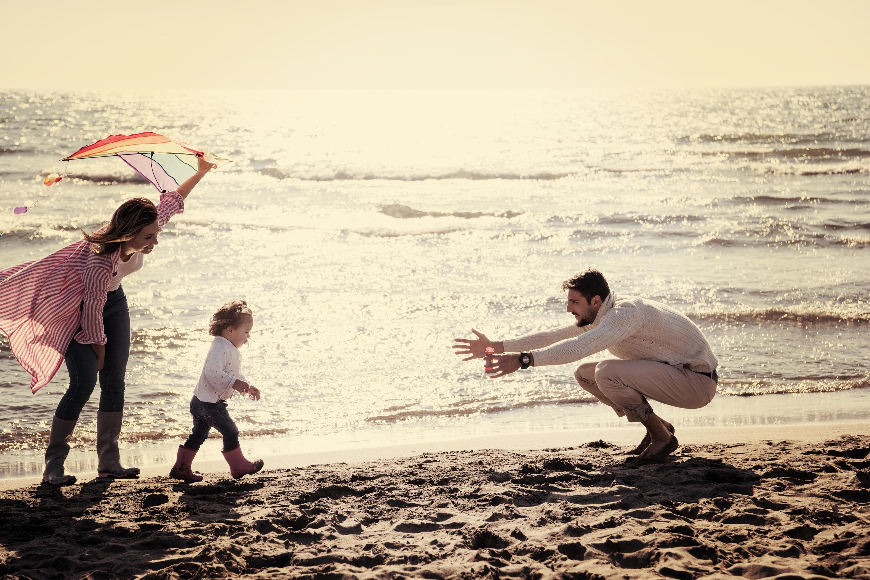 happy family enjoying vecation during autumn day Stock Free