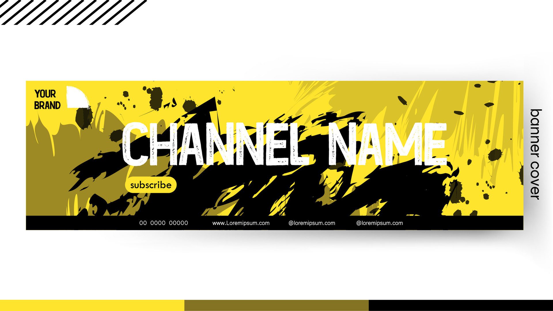 Cover banner Template yellow with black color style Grunge color design, Design a creative graphic banner for a web application. Free Vector