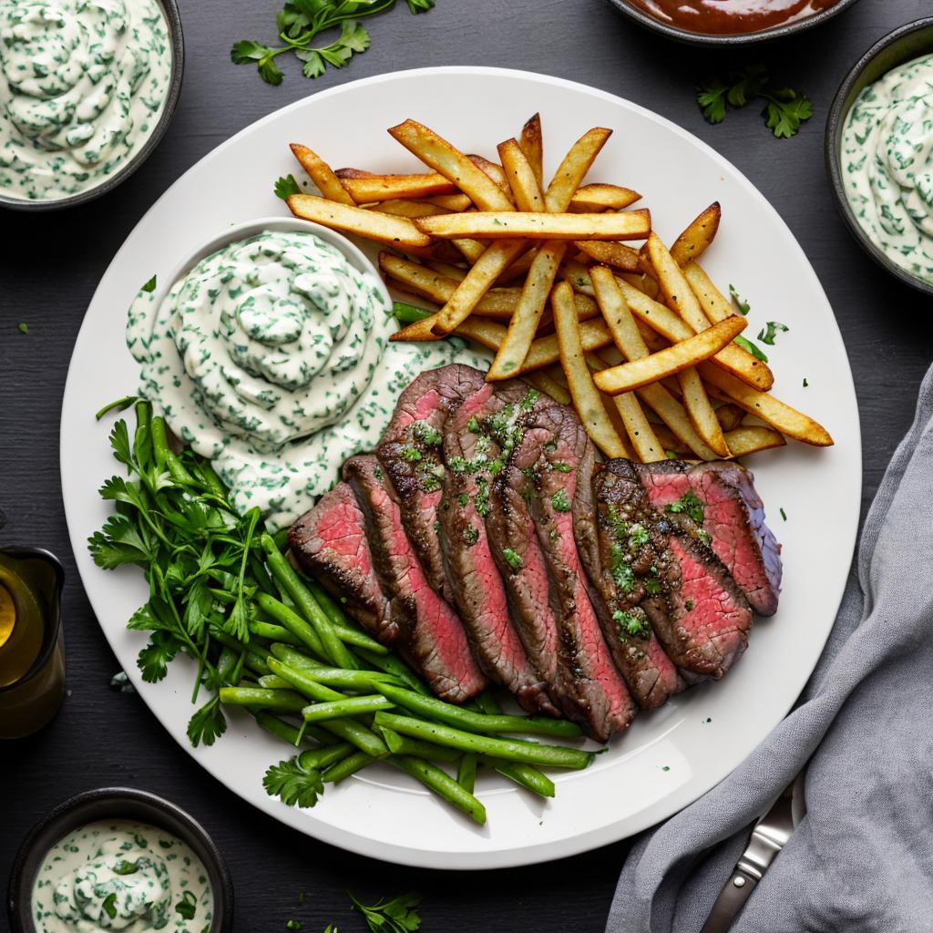 Steaks mit Steak Pommes, by @ai_generated