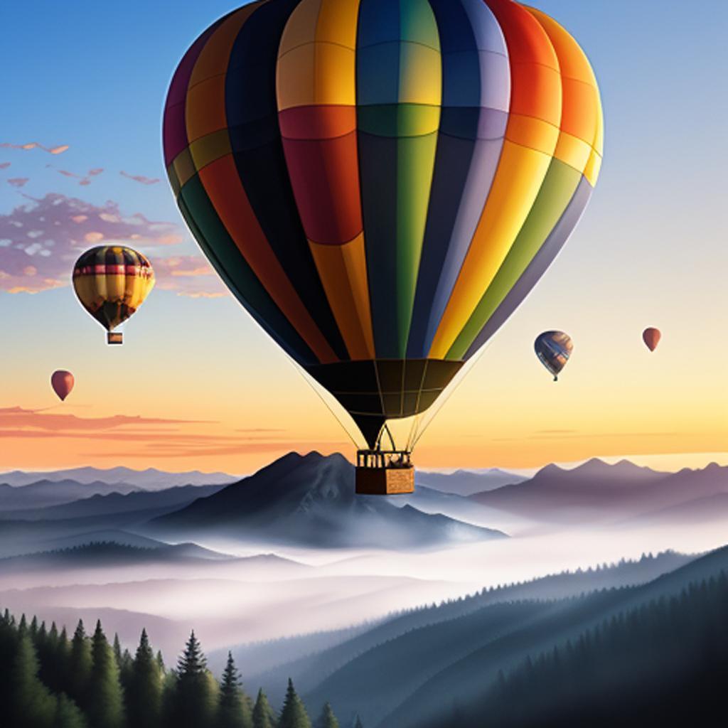 Hot airballoons at sunrise by @ai_generated