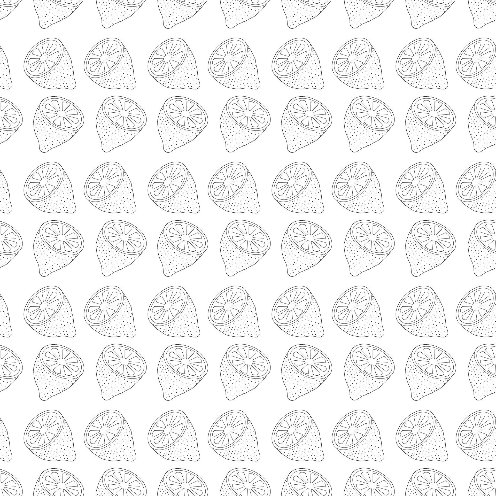 Cut lemon doodle style. Seamless pattern. illustration. Free Vector