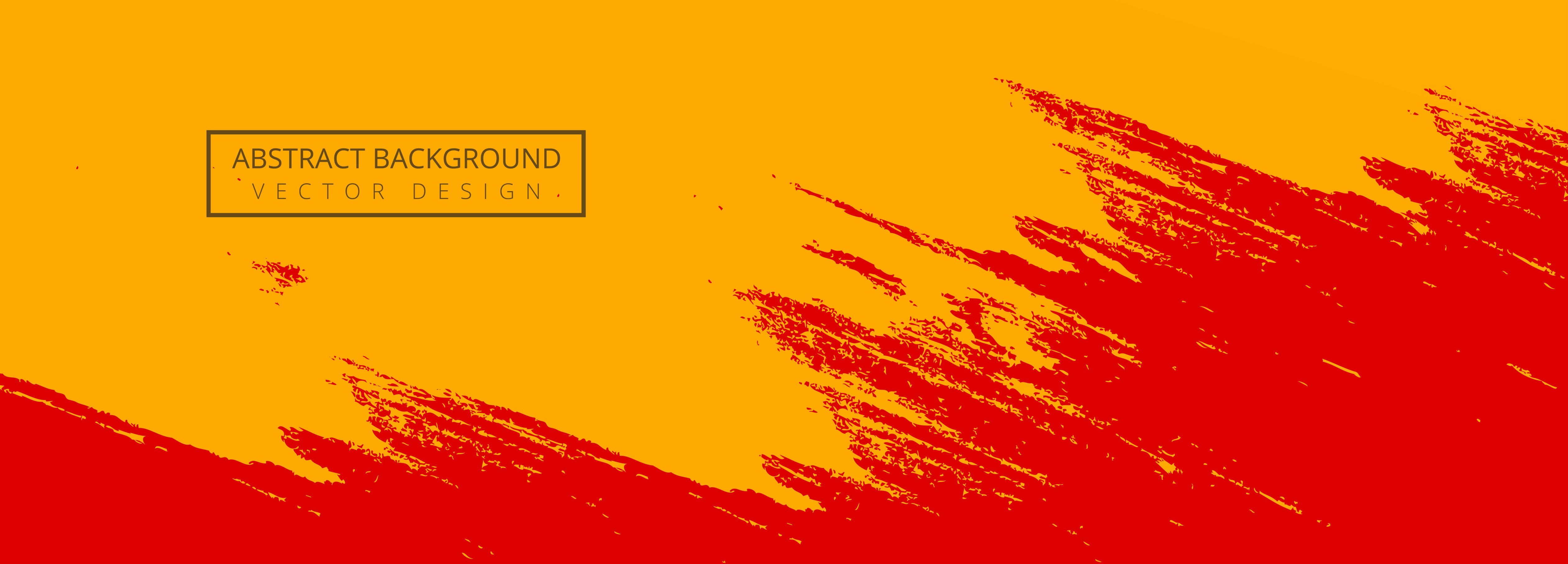 Abstract Orange, Red Paint Stroke Brush Banner Free Vector