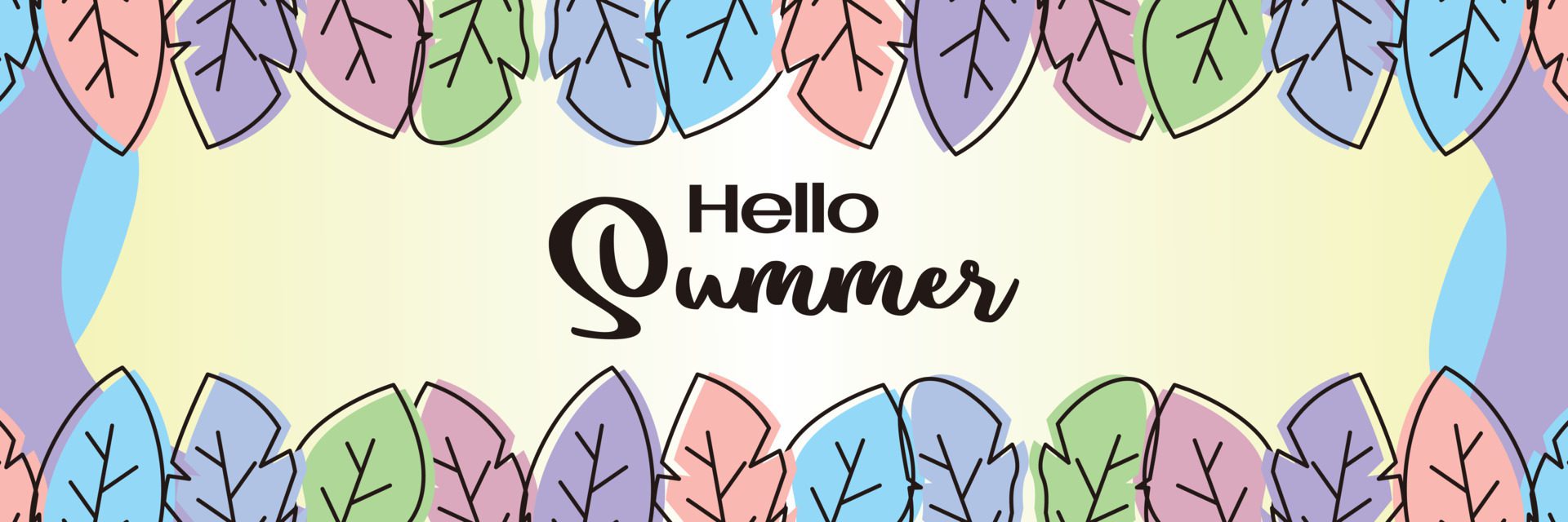 summer background, trendy design with leaf ornament. Template for banner, web, greeting card, presentation. Free Vector and Free SVG