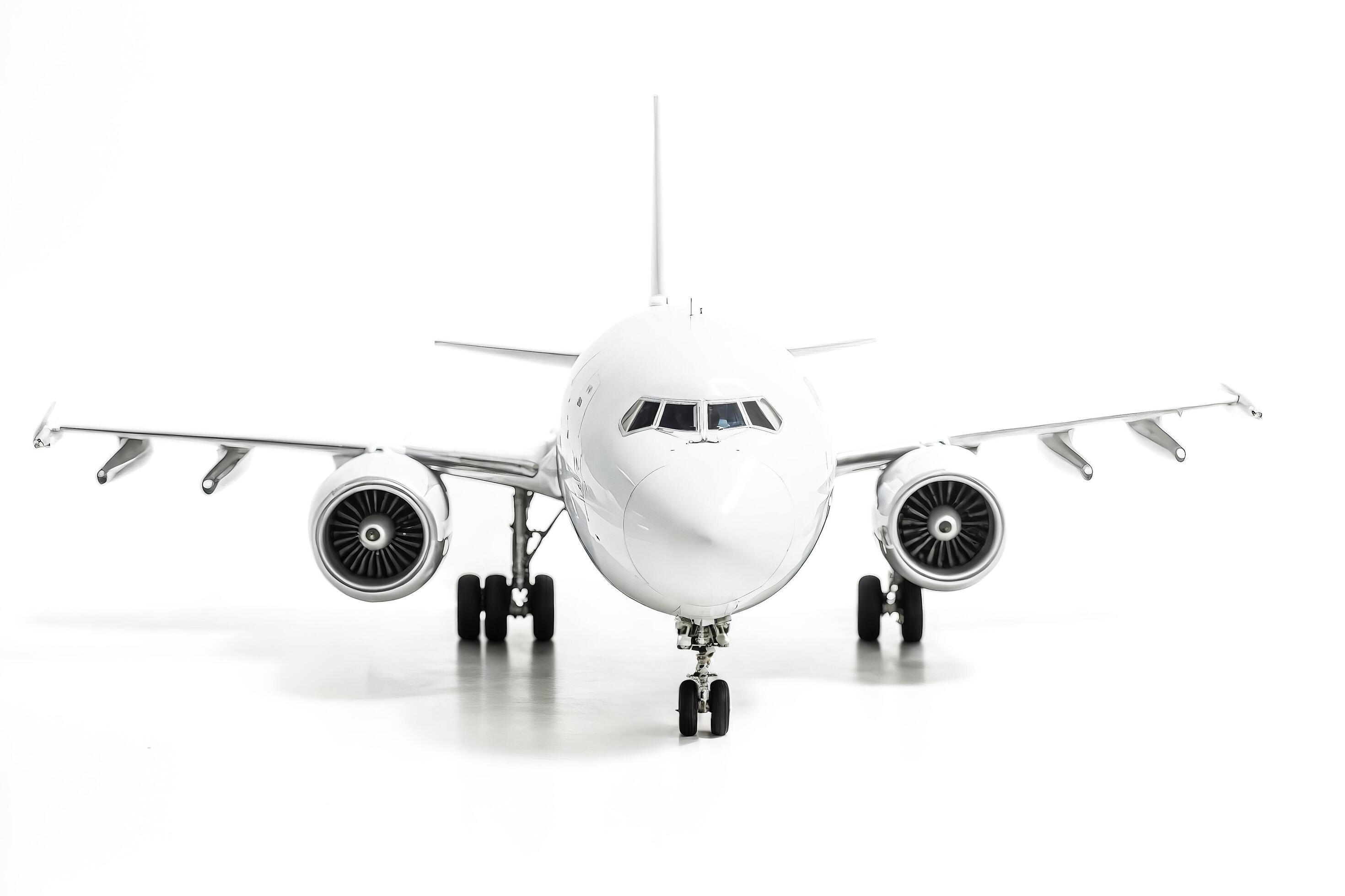 White airplane on white background Stock Free