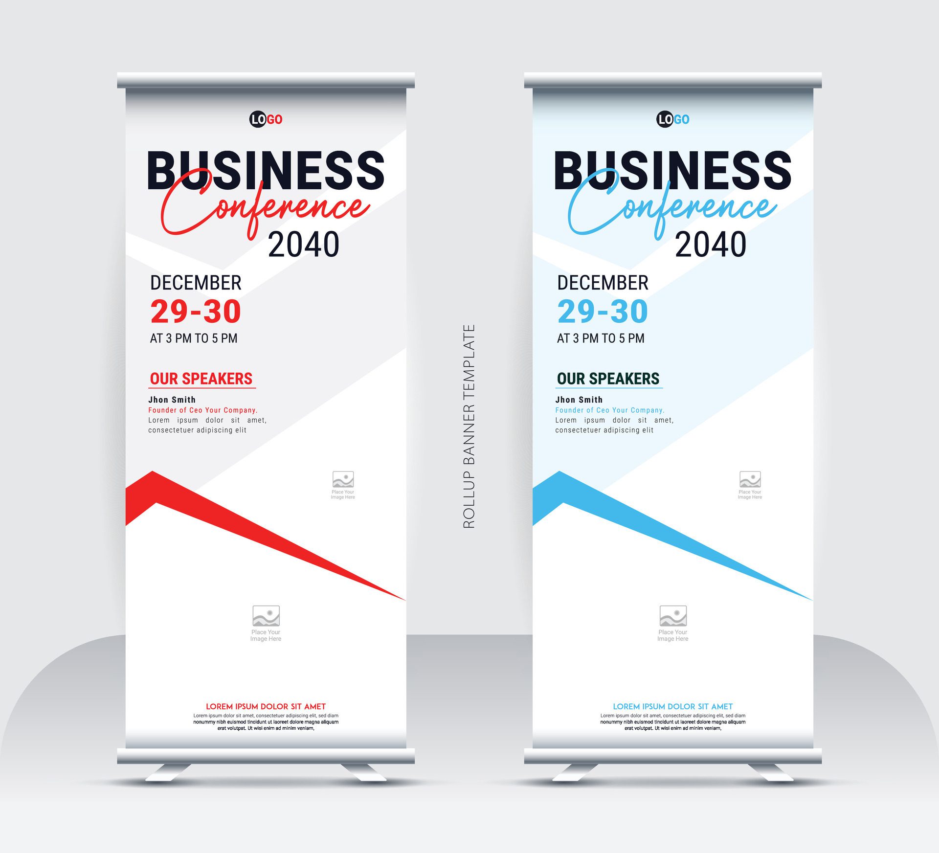 Roll-up stands banner template Free Vector