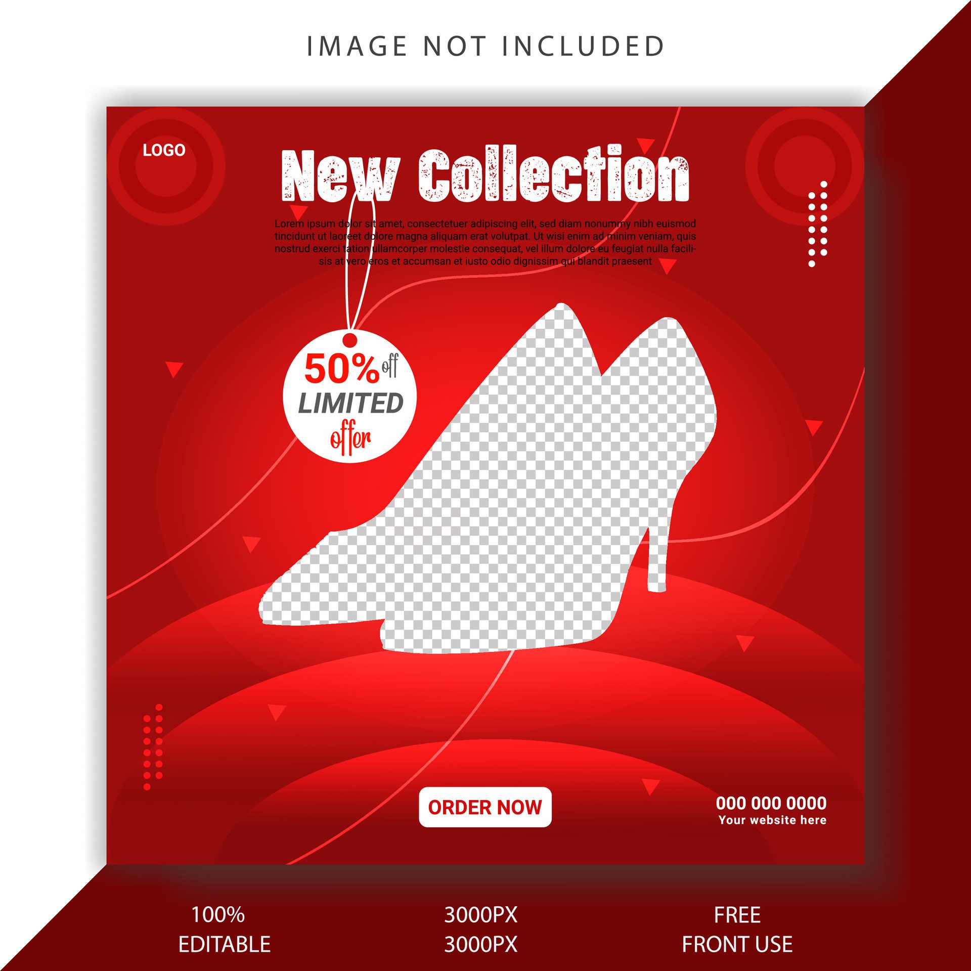 Social shoe banner design template Free Vector