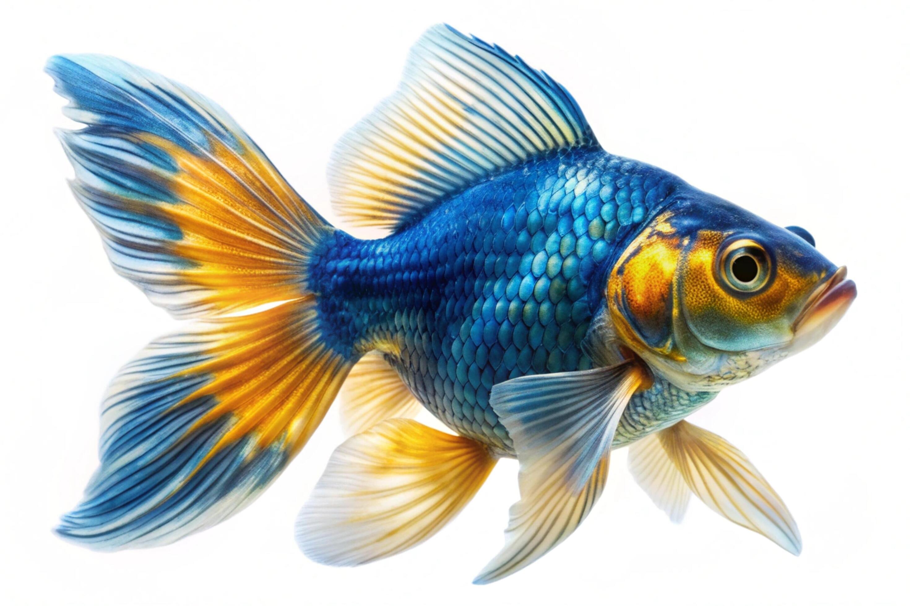 Blue ornamental fish isolated on white background Stock Free