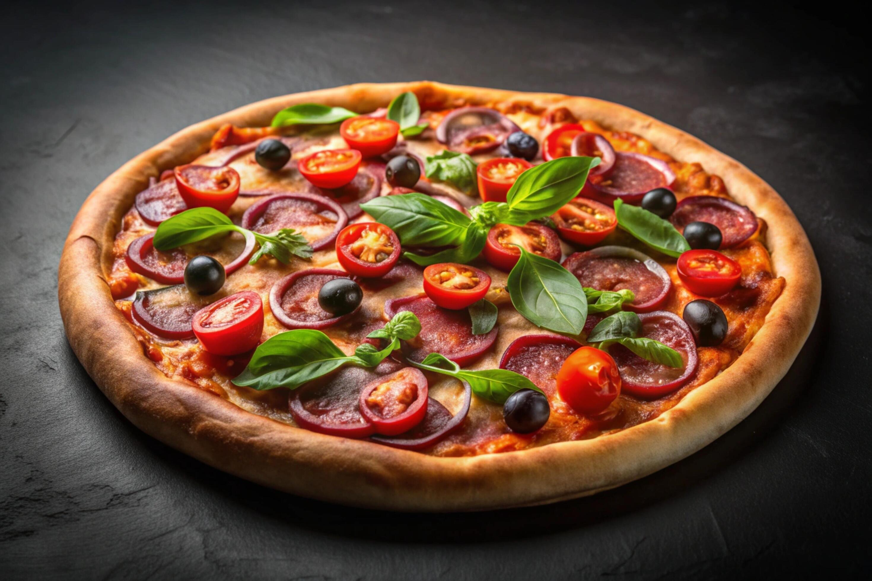 Pizza photo isolated on simple background Stock Free