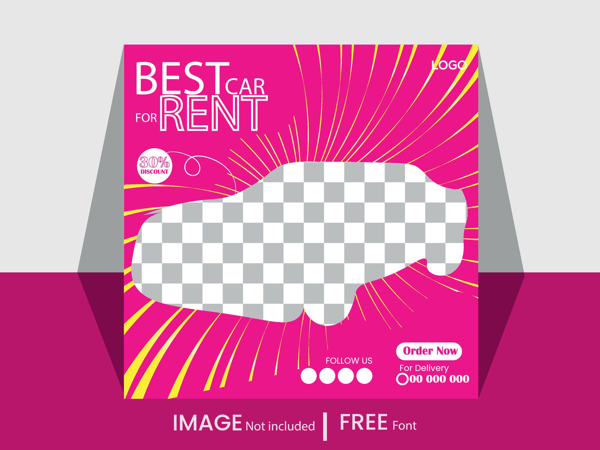 Car rental promotion social media post banner template Free Vector