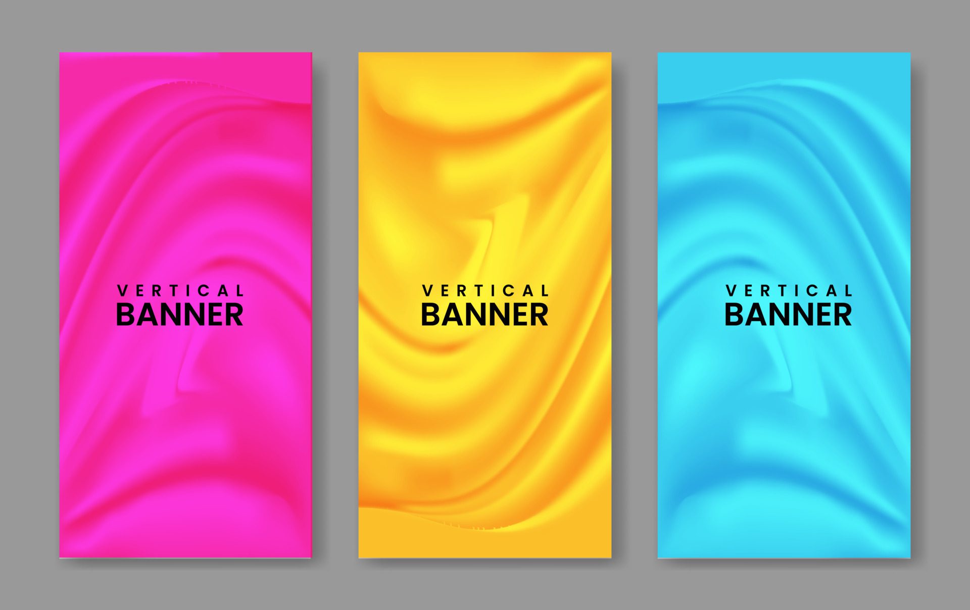 colorful collection vertical banner wave shape Free Vector