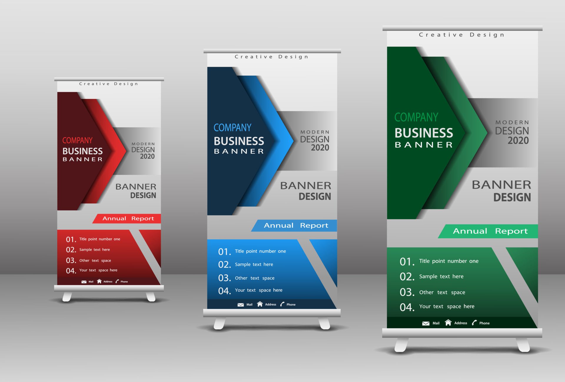 Business roll up display standee for presentation purpose Free Vector