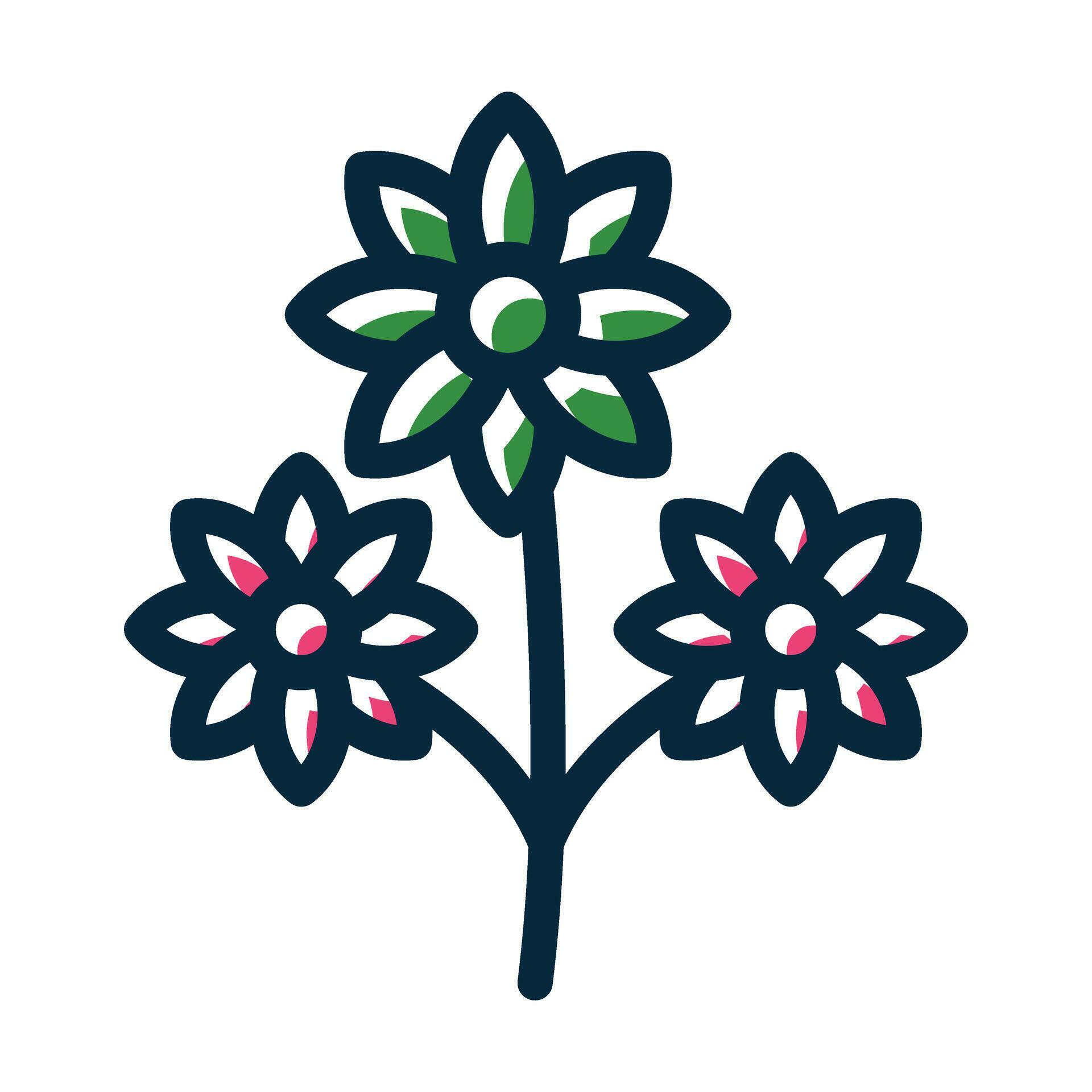 Flower Bouquet Vector Thick Line Filled Dark Colors Icons For Personal And Commercial Use. Stock Free