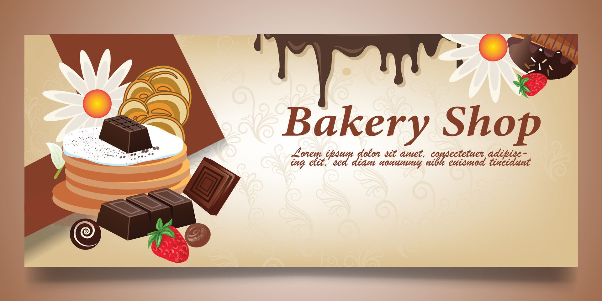 Bakery Shop banner design Free Vector