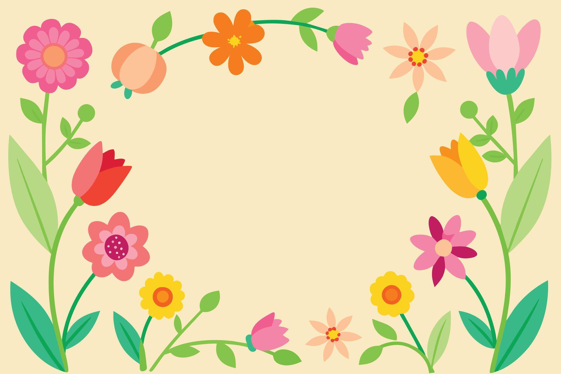 Spring Flower Frame Background Stock Free