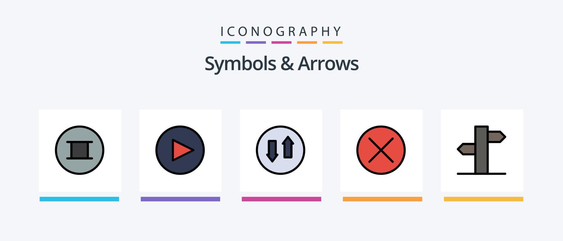 Symbols and Arrows Line Filled 5 Icon Pack Including signal. arrows. hippie. address. navigation. Creative Icons Design Stock Free