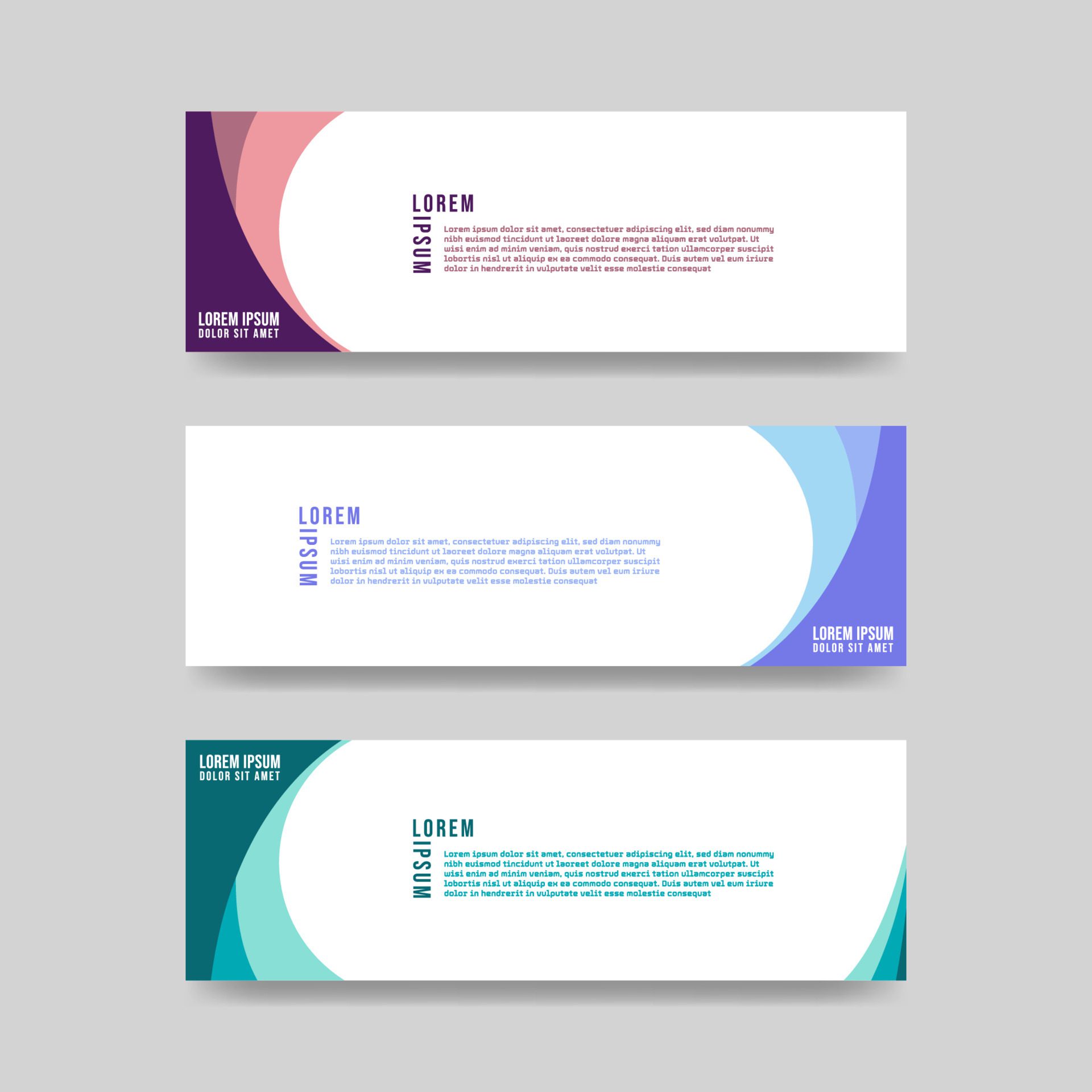 Vector Abstract Banner Design Template, Vector illustration eps.10 Free Vector