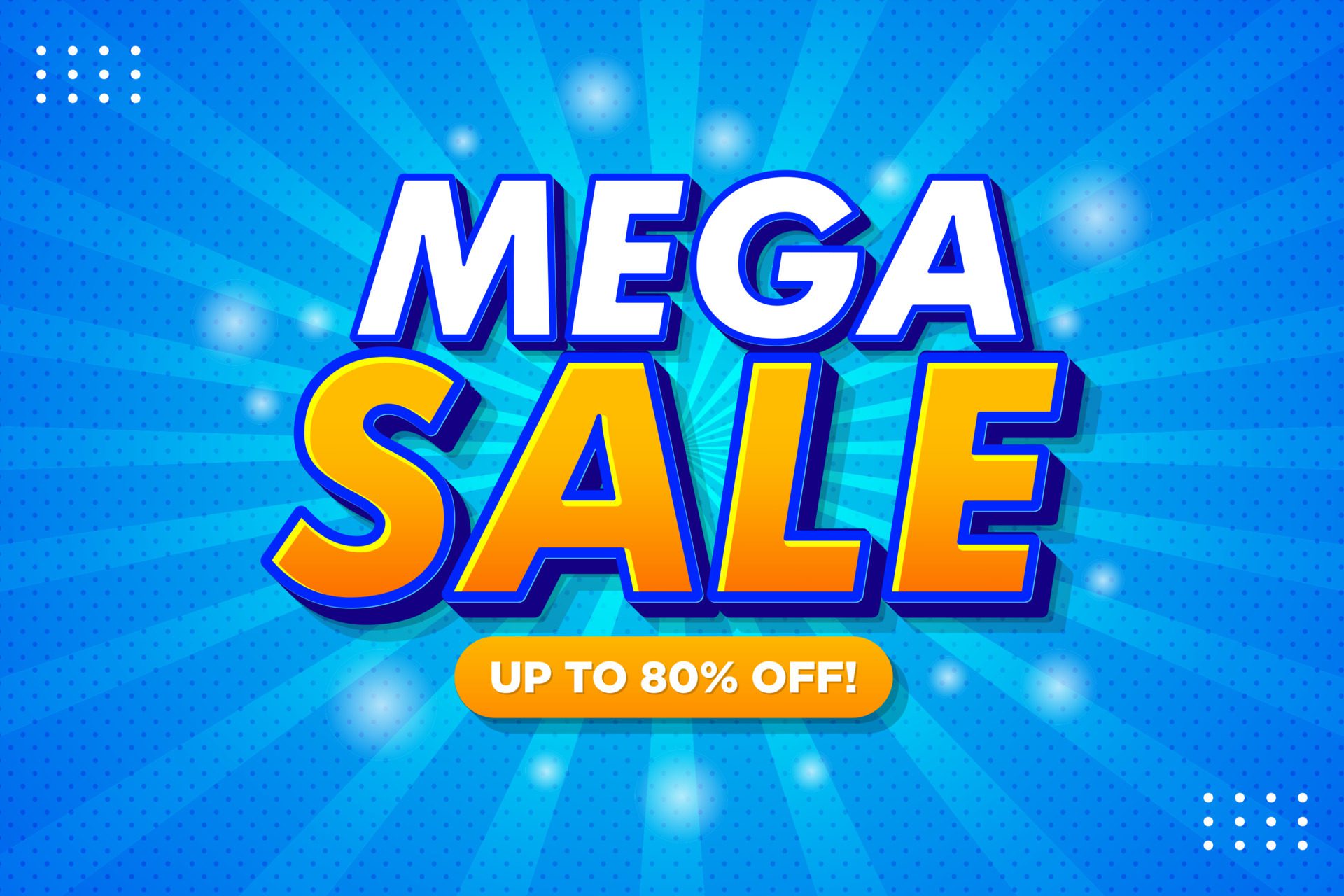 Modern mega sale banner Free Vector