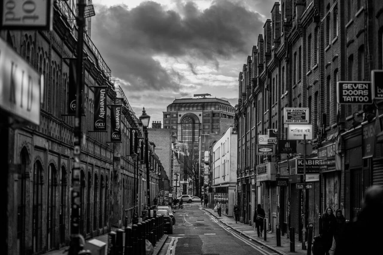 London Street in Black & White Stock Free