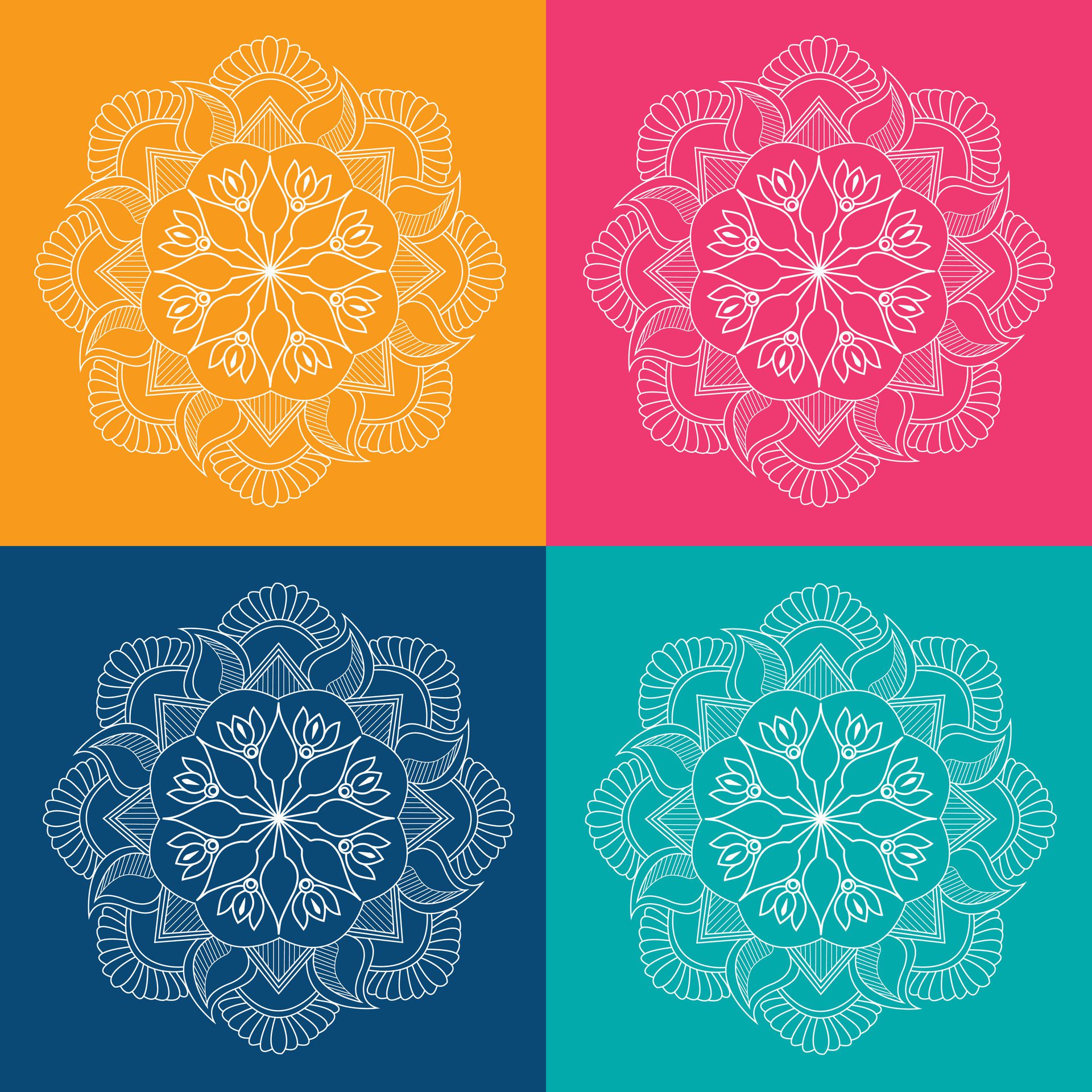 Easy circle mandala unique flower floral vector eps mandala patterns for free download Free Vector