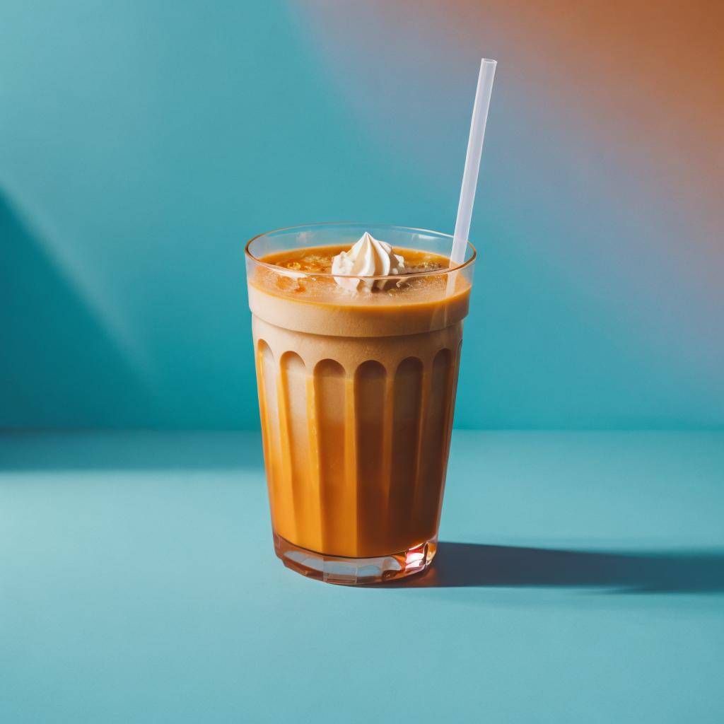 Iced thai milk tea, by @ai_generated