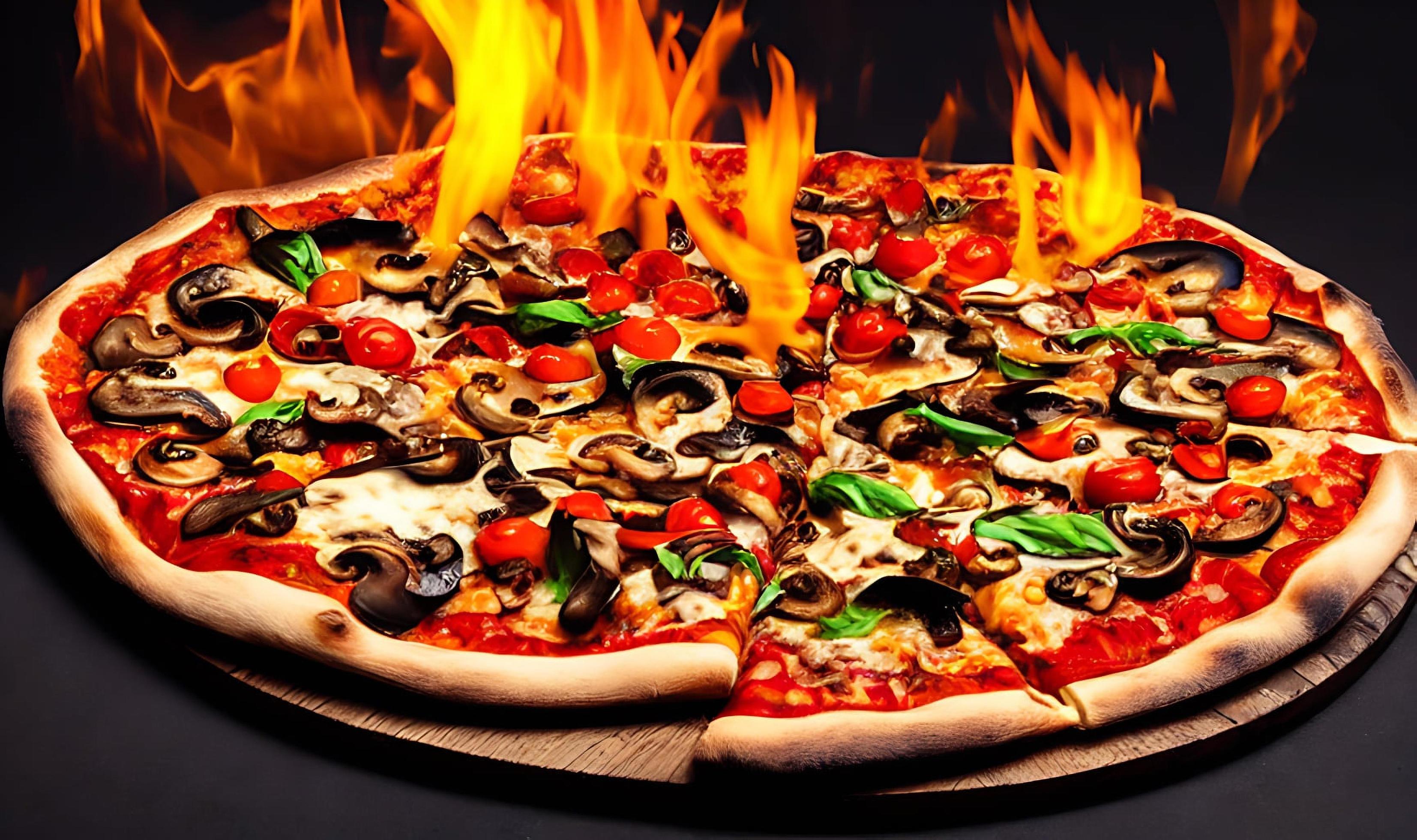 Pizza. Traditional Italian cuisine fast food. Stock Free