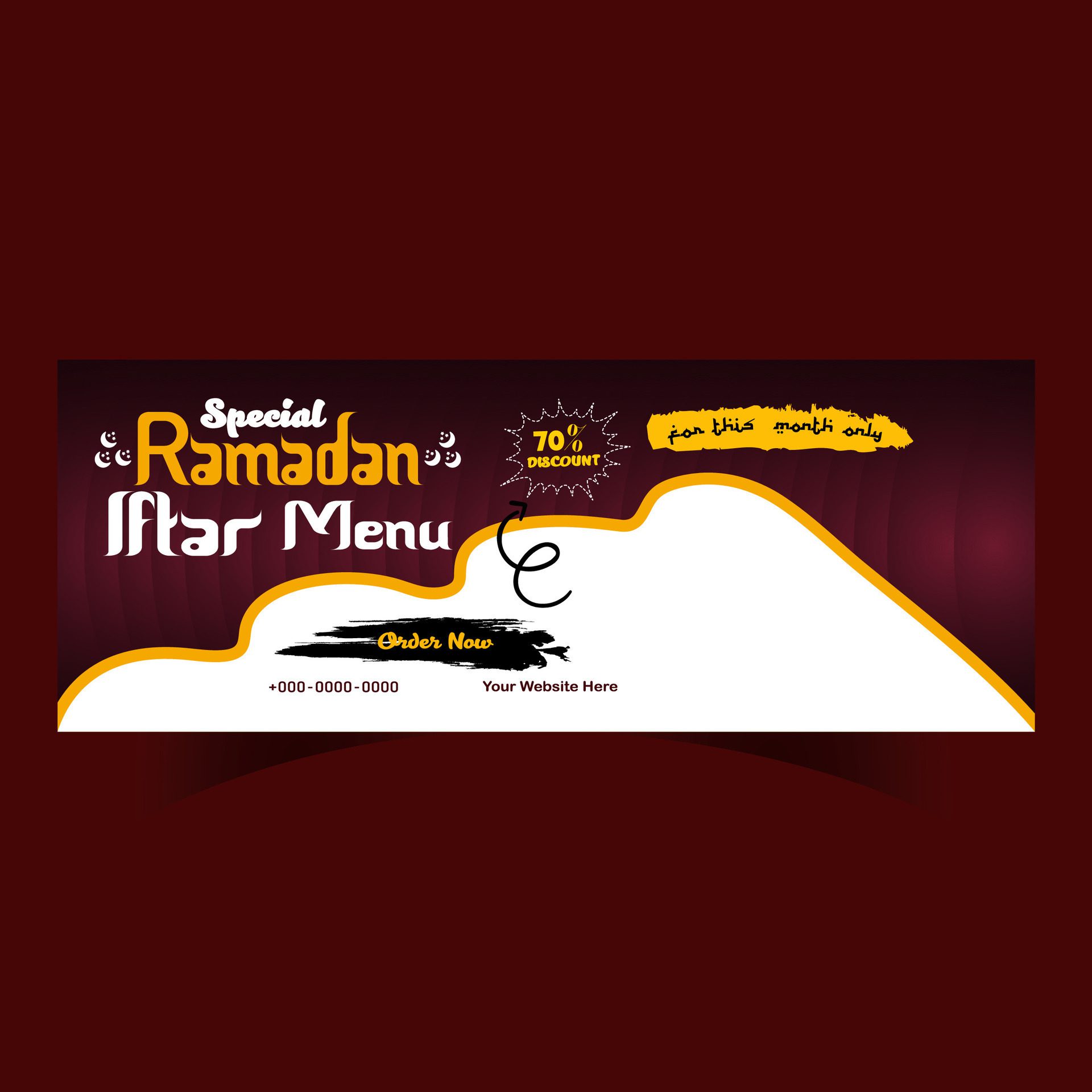 Ramadan food menu post design and social media banner template Free Vector