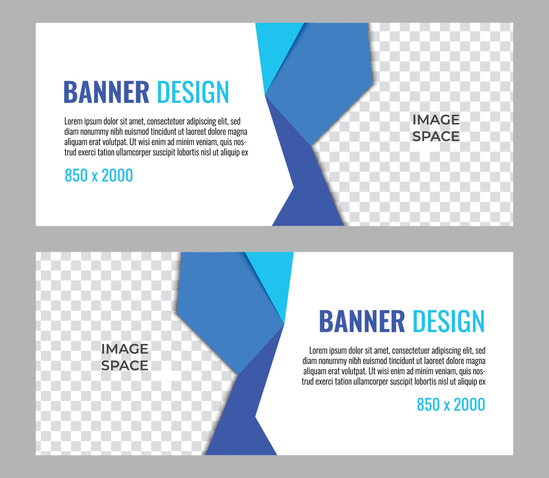 Abstract banner with image space design. banner background vector. business, creative and simple banner Free Vector