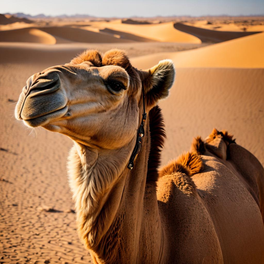 Realistic camel in the by @ai_generated