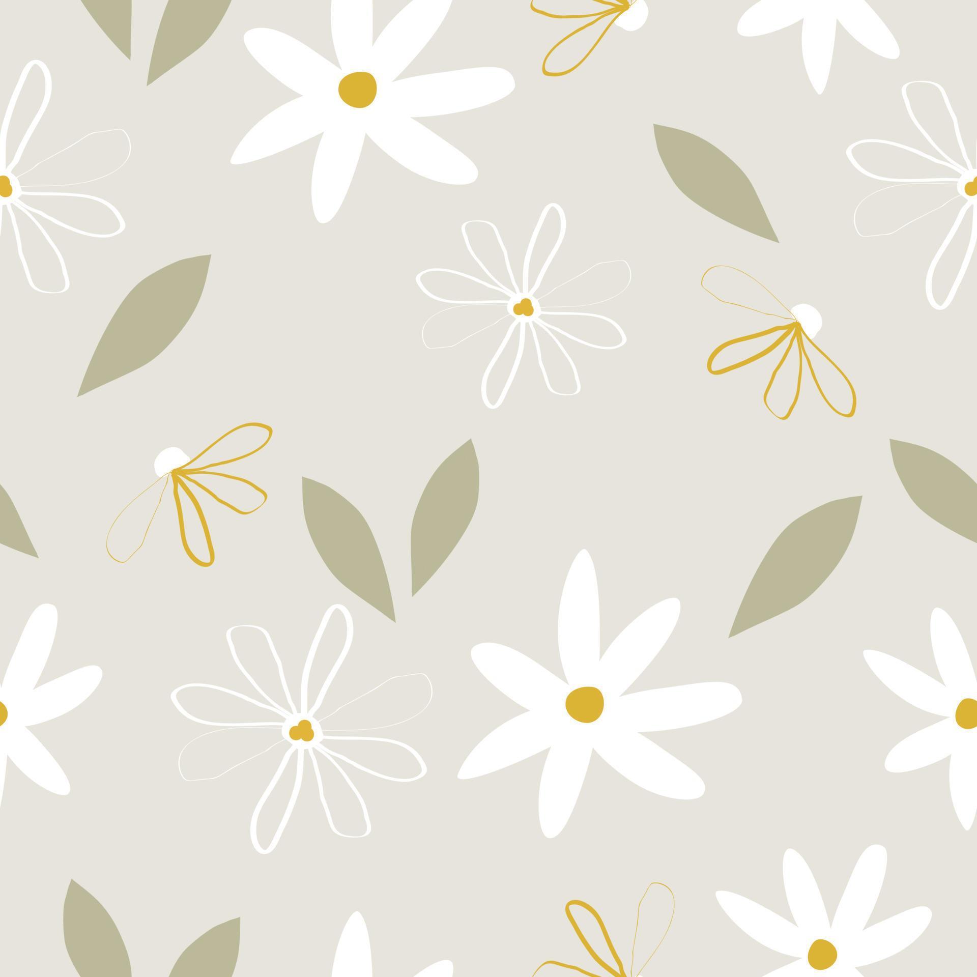 Seamless hand drawn flowers pattern Stock Free