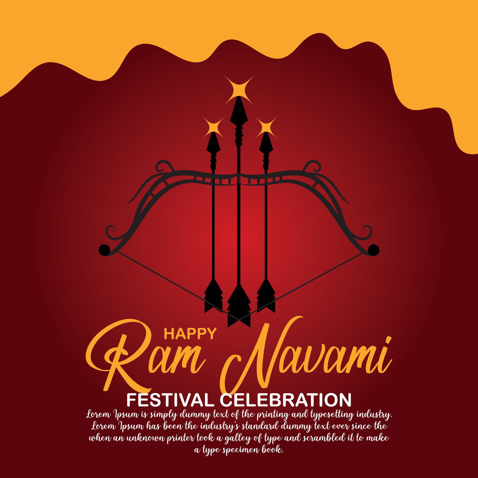 Happy Ram Navami cultural Banner Hindu festival vertical post wishes celebration card Ram Navami celebration background Free Vector