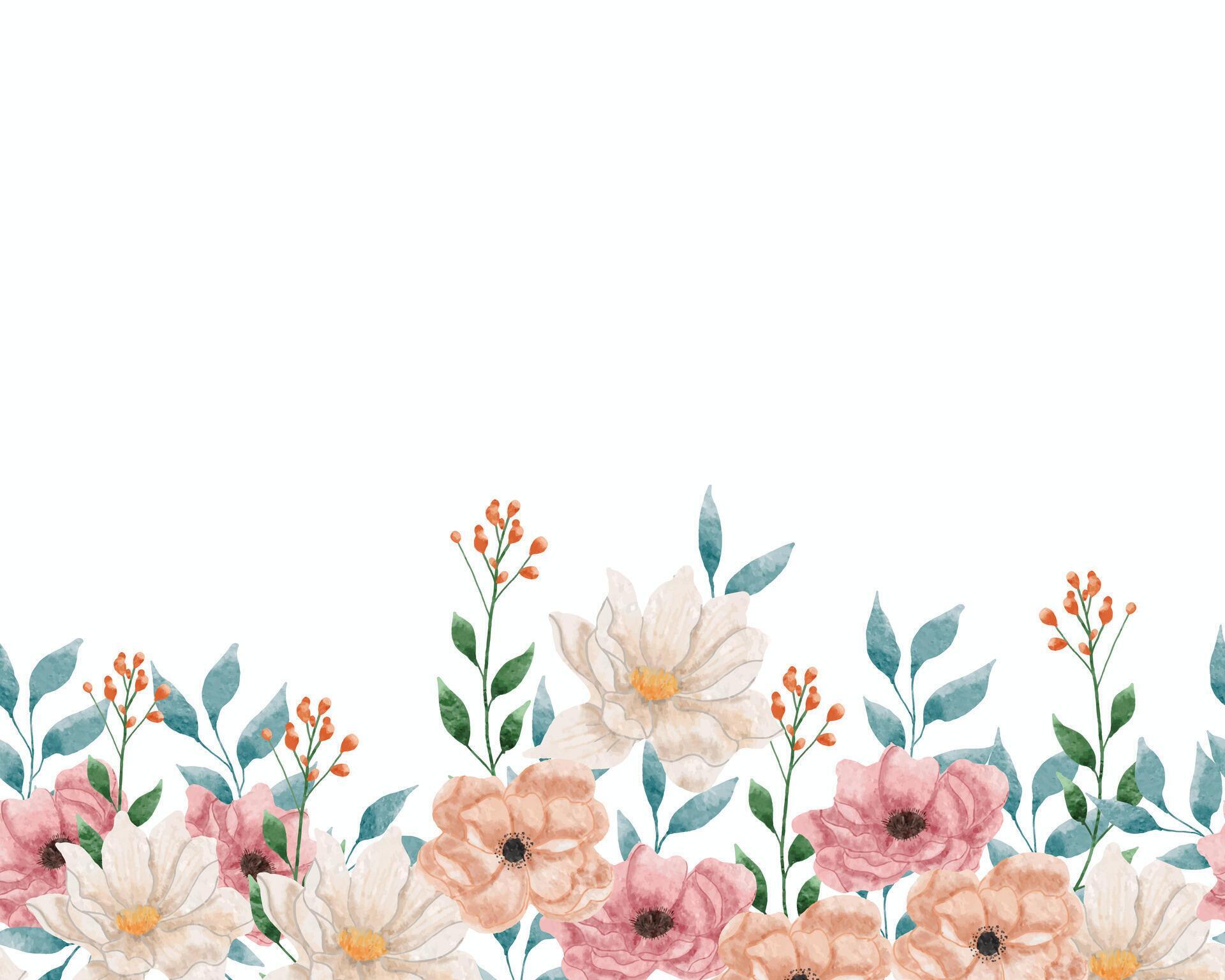 White and Pink Watercolor Flower Background Stock Free