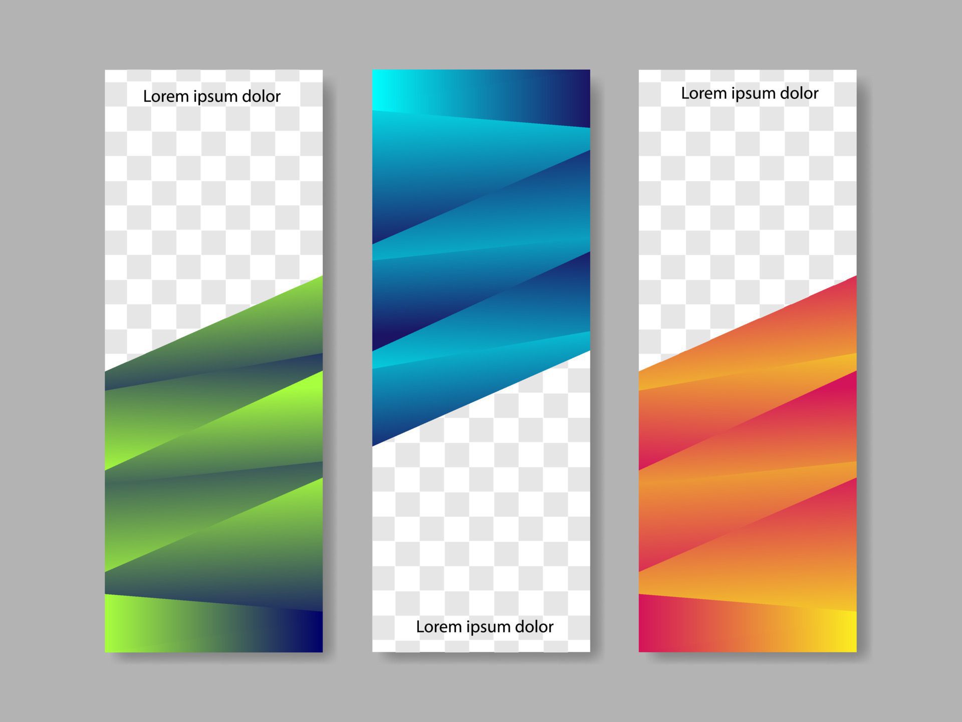 geometry vertical banner collection Free Vector