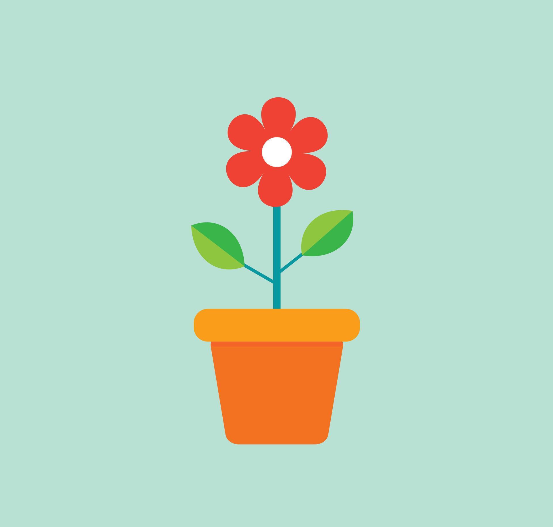 Red flower pot illustration Stock Free