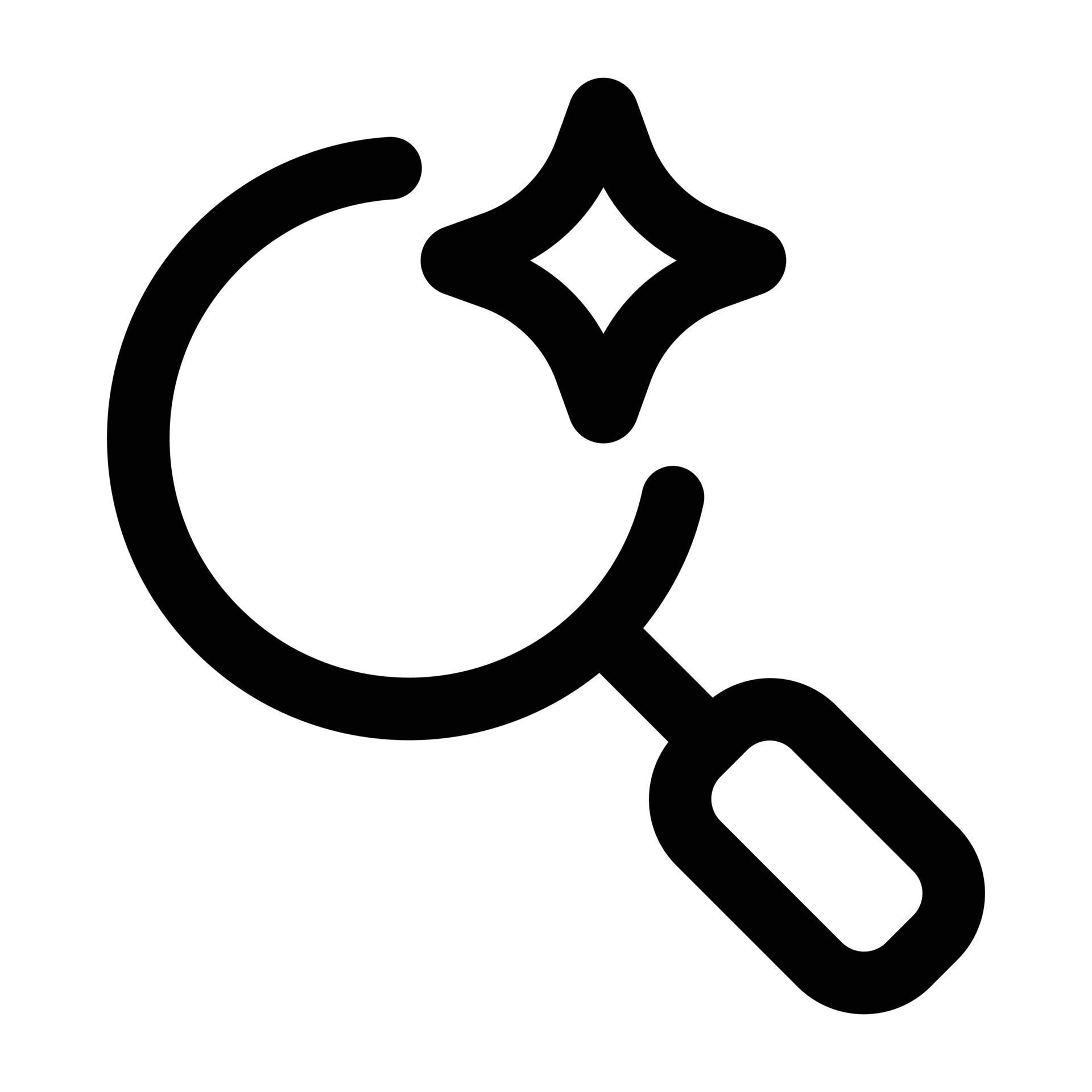 Simple Ai Search icon. The icon can be used for websites, print templates, presentation templates, illustrations, etc Free Vector