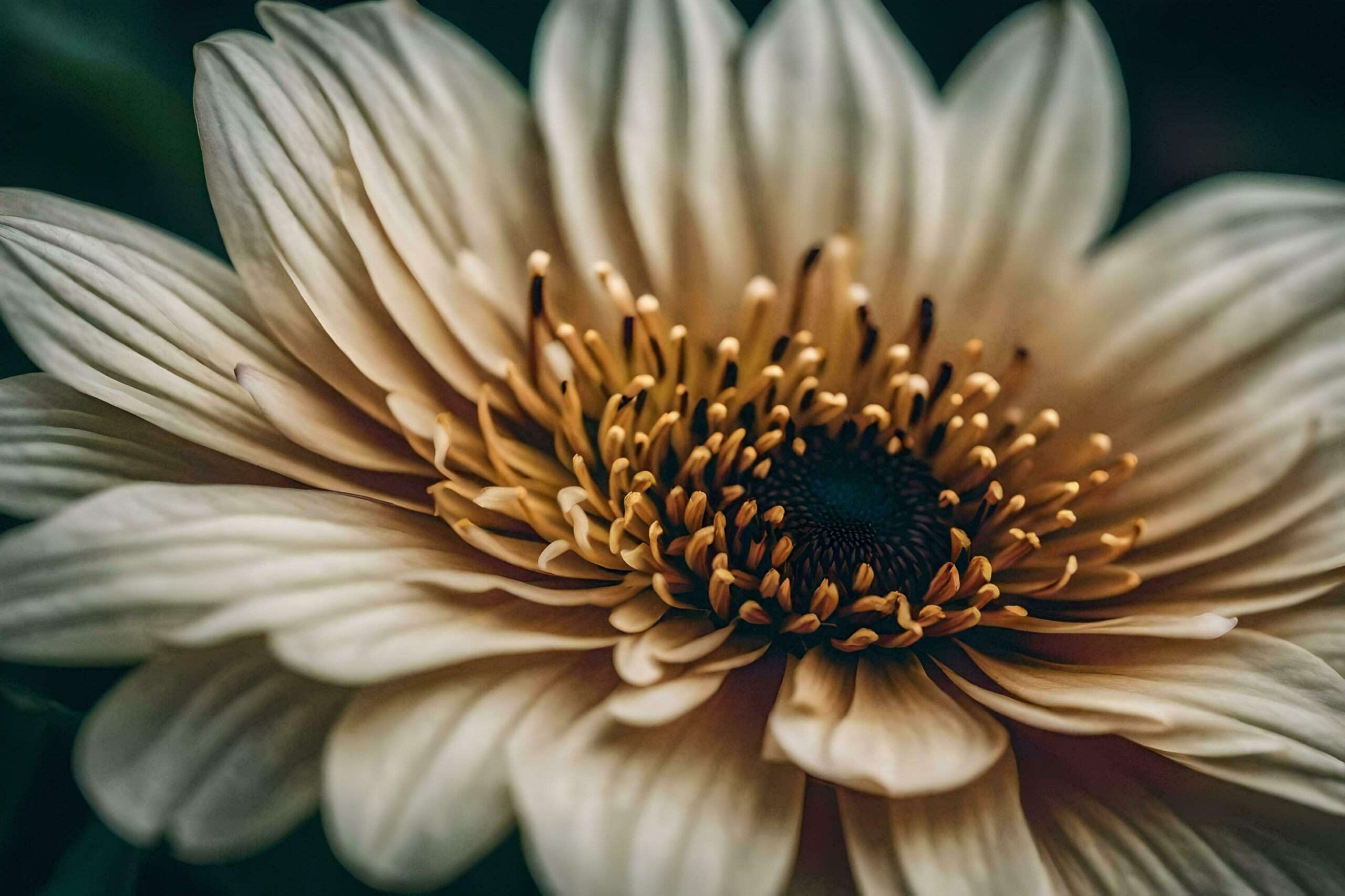 close up of a flower with a dark background Free Photo