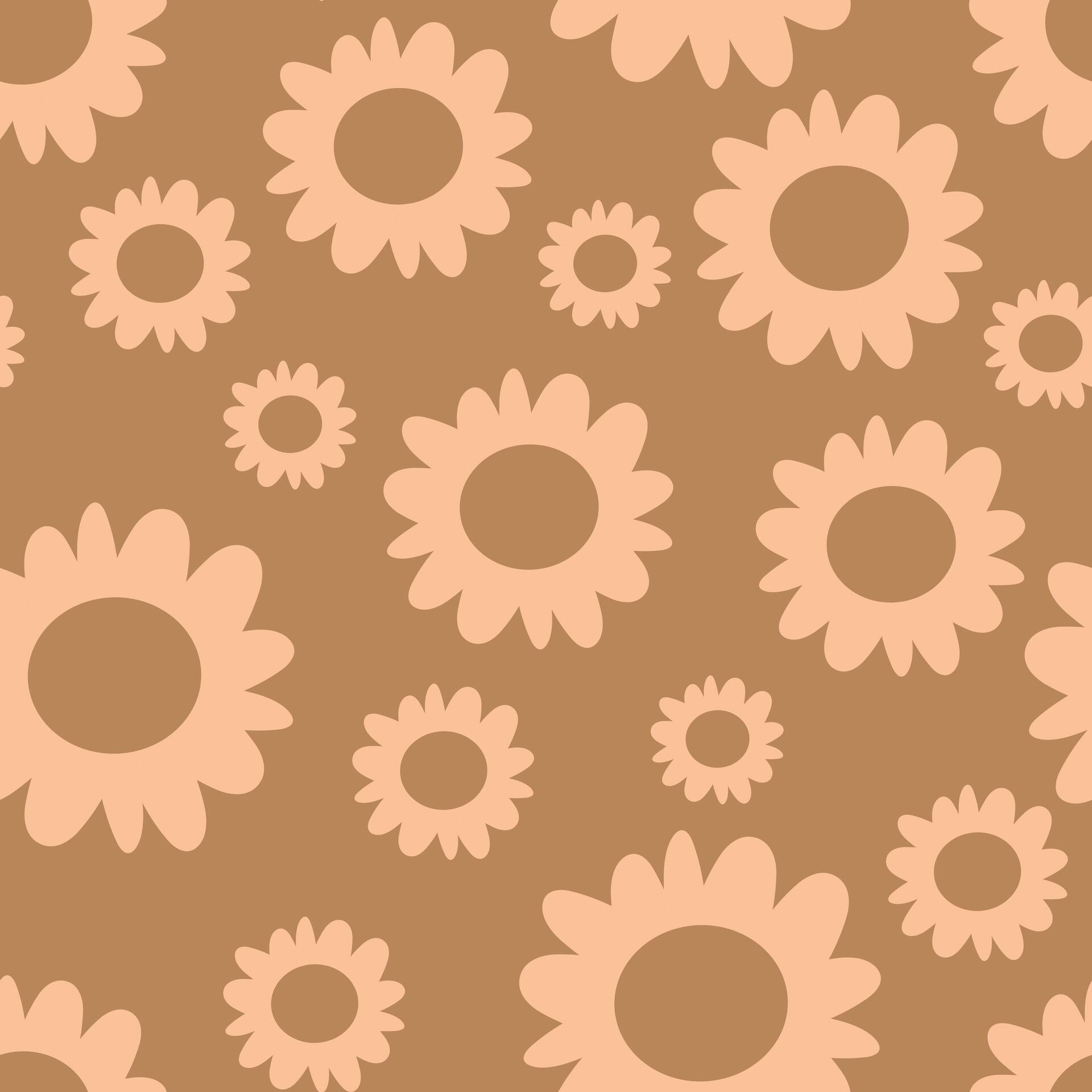 Seamless pattern with cute cartoon flowers, for fabric print, textile, gift wrapping paper. colorful vector for children, flat style Stock Free