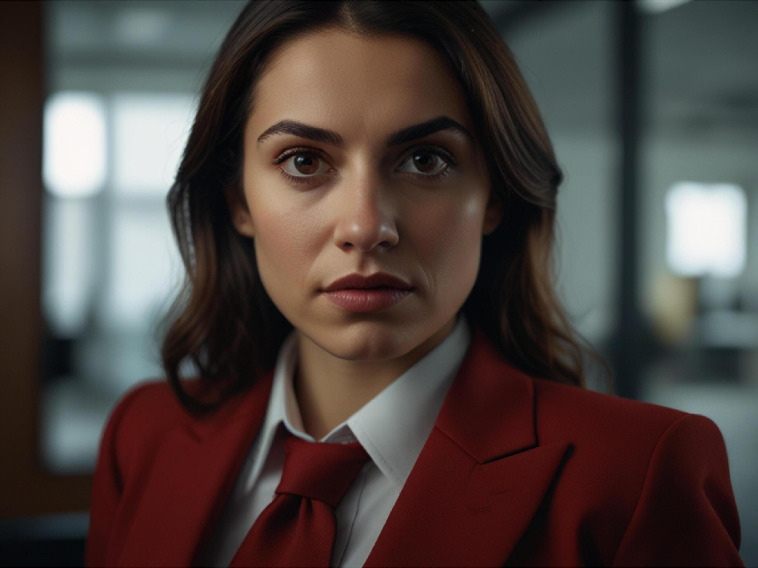 Beautiful Business woman in Red Suit Stock Free