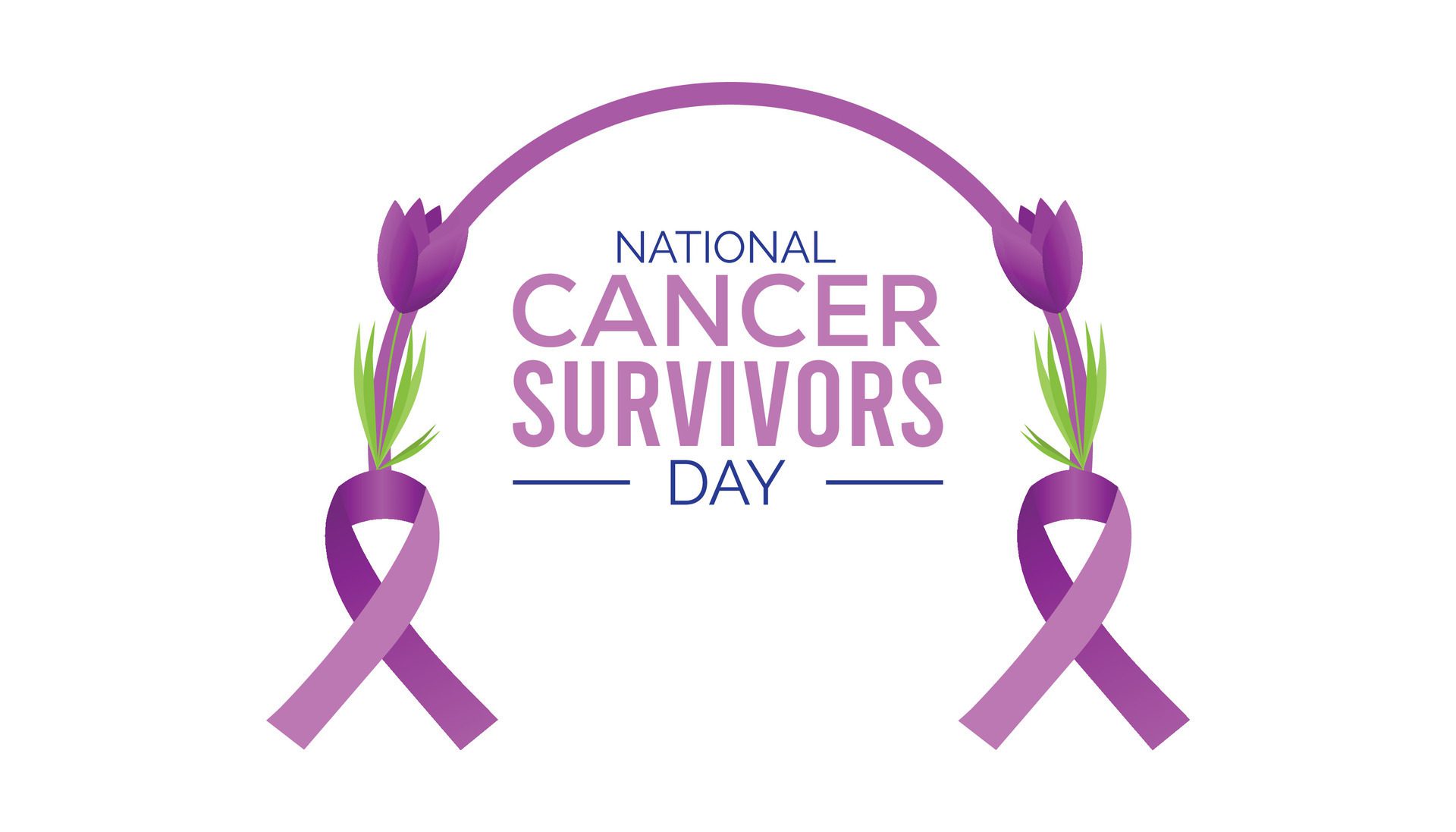 National Cancer Survivors Day observed every year in June. Template for background, banner, card, poster with text inscription. Free Vector