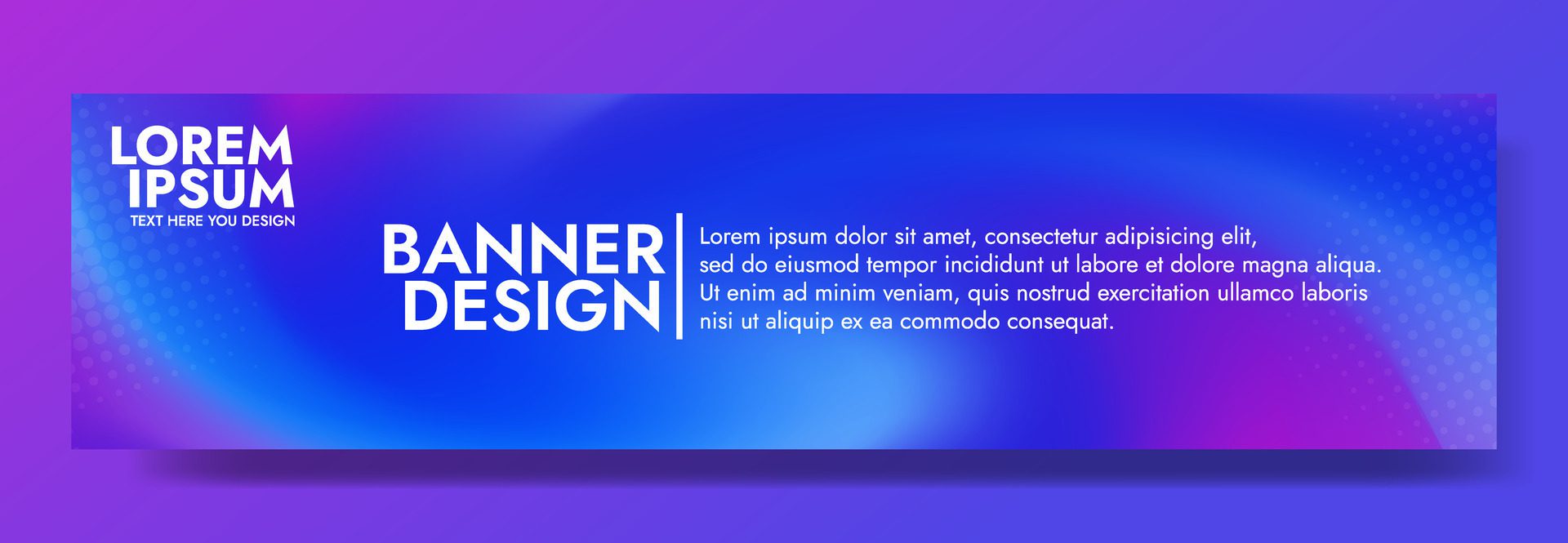 Sophisticated abstract mesh blur banner captivating with its harmonious purple and blue gradient wave Free Vector