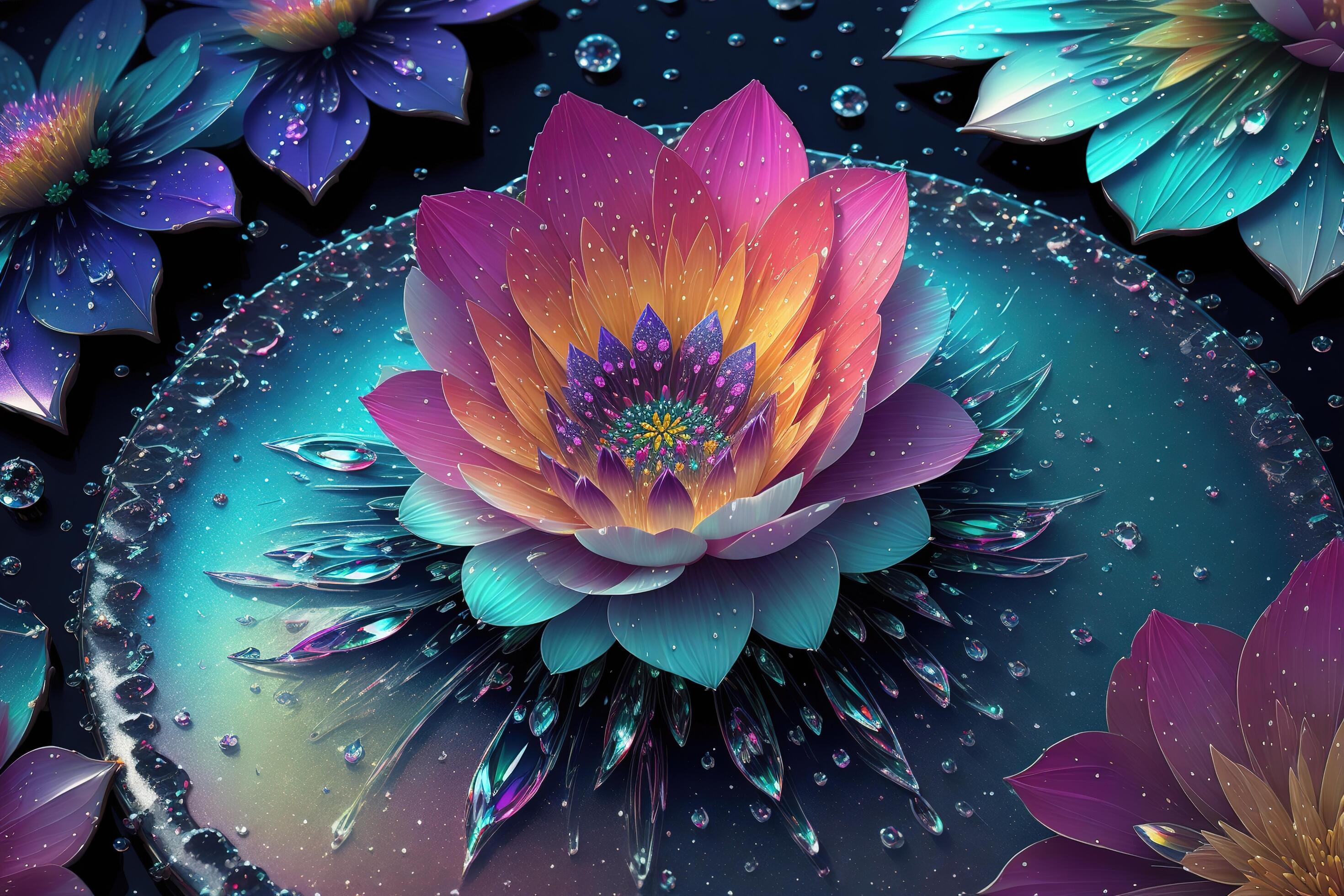 A flower with water drops on it Stock Free